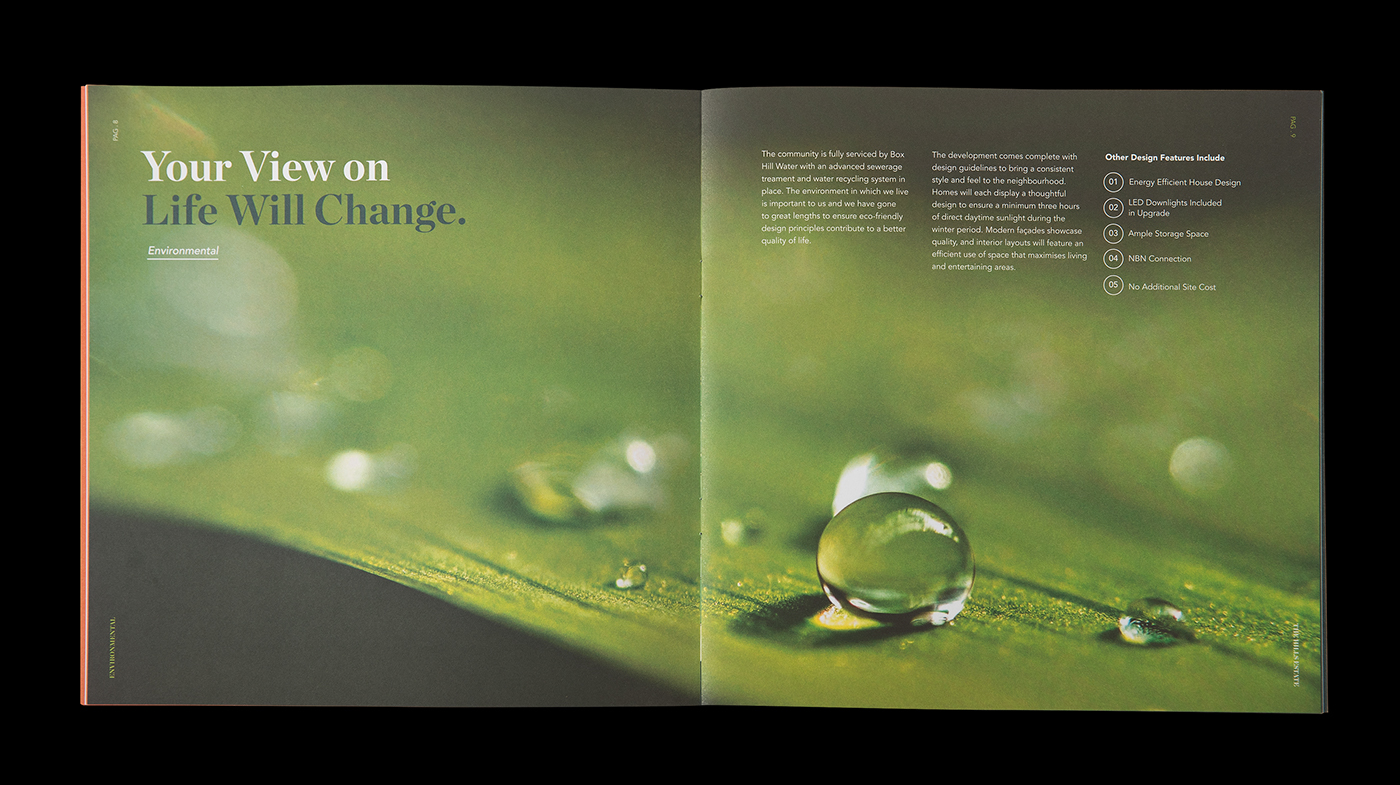 brochure design Property marketing estate layouts green botanic graphic design  House&land creative real estate