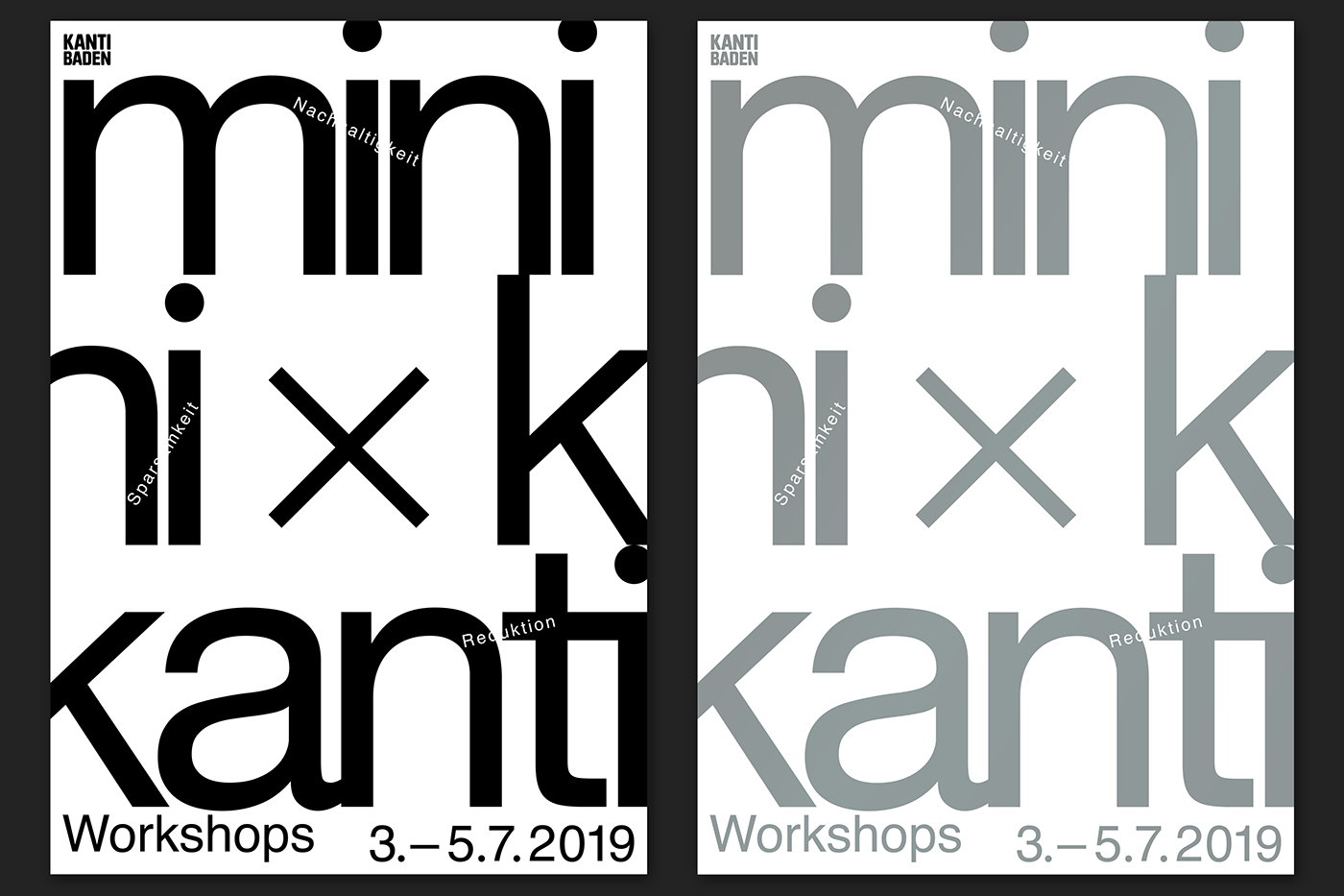 Plakatserie Minimal Kanti Workshops 2019