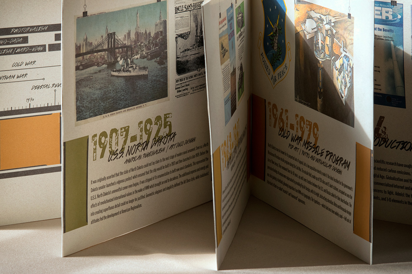 north dakota book design timeline history anniversary accordion fold