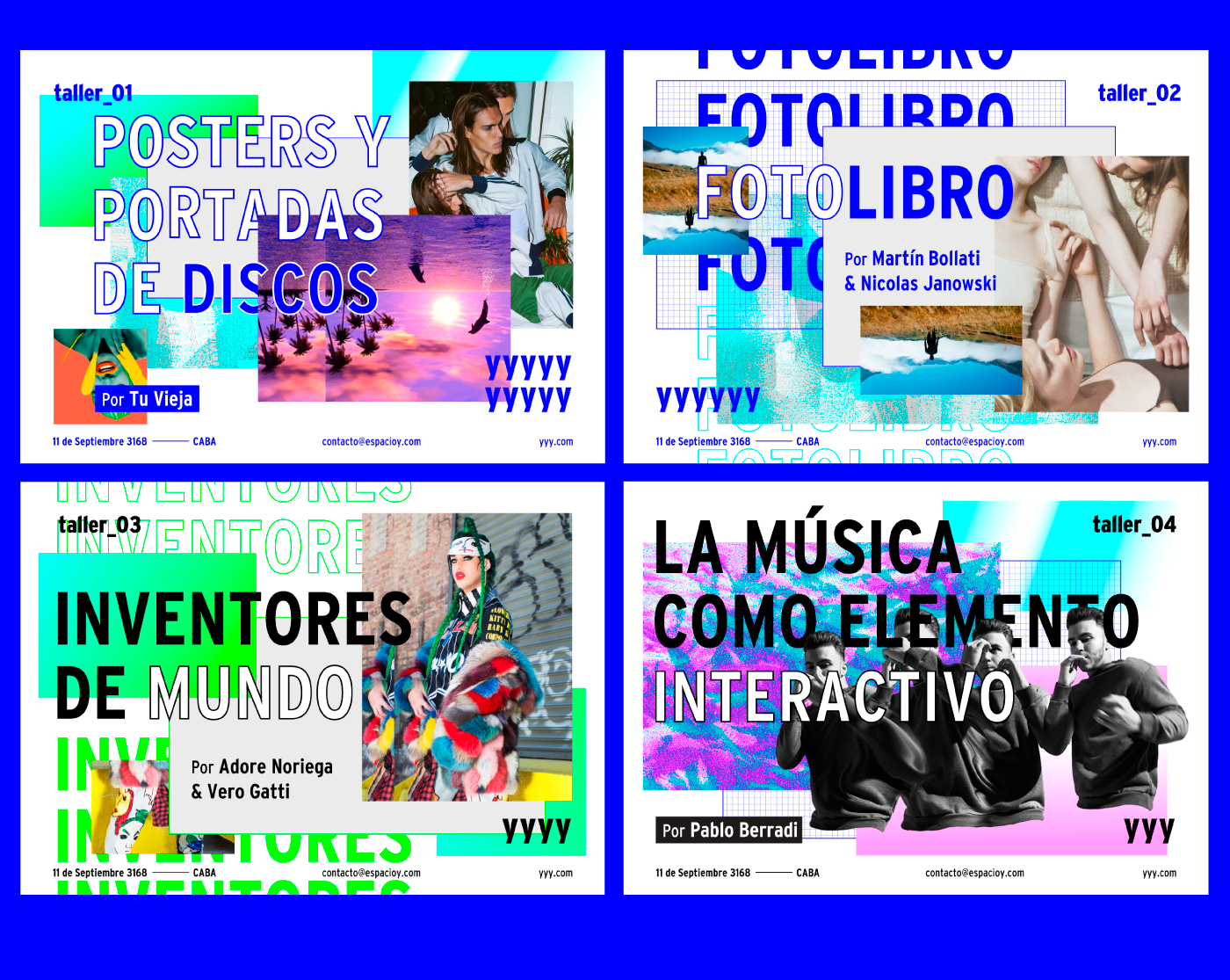 Internet youth type espacio cultural posters gradient colours flyer BUENOS AIRES ARGENTINA