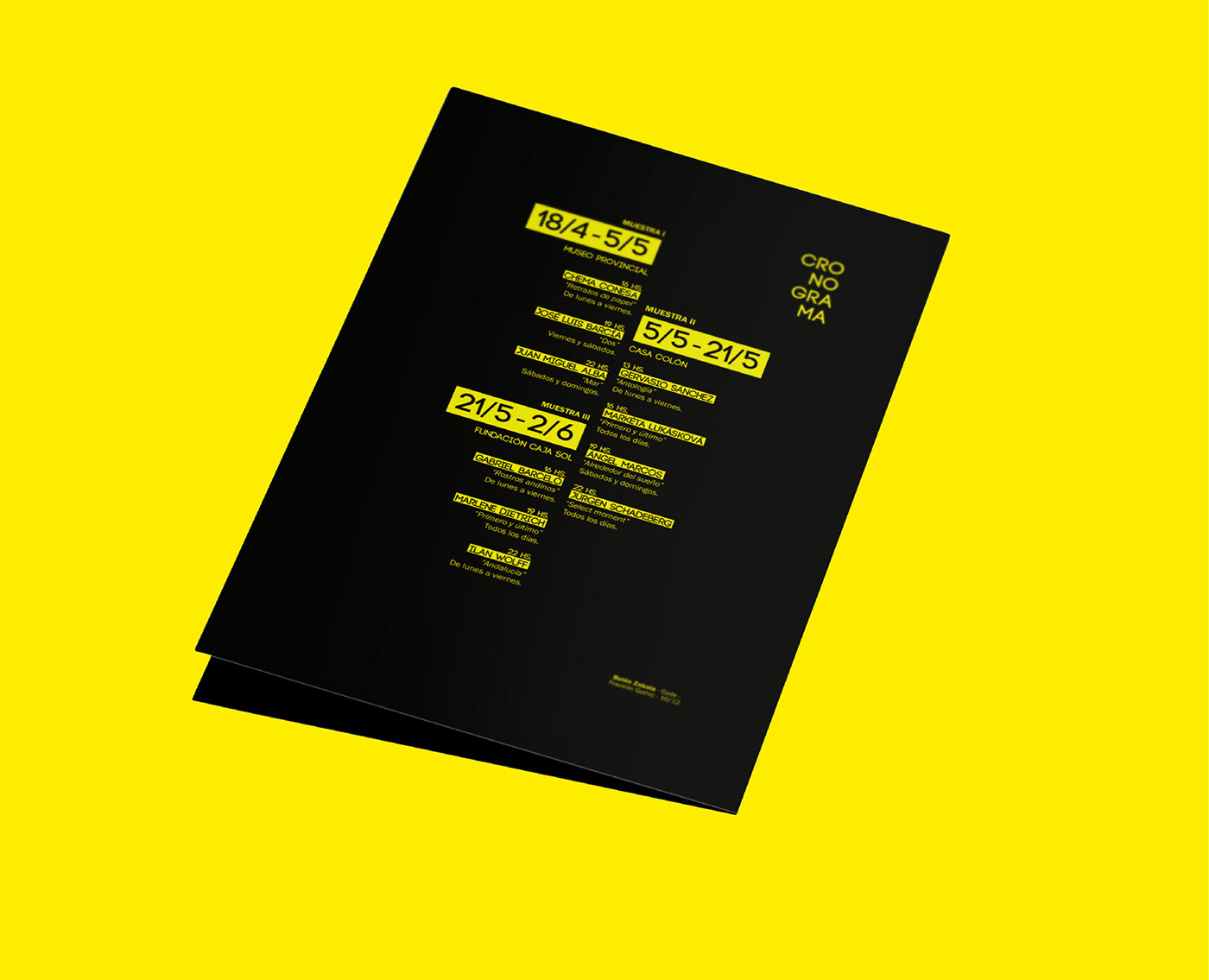desplegable brochure TipografiaII uade typography   poster yellow black editorial tipografia
