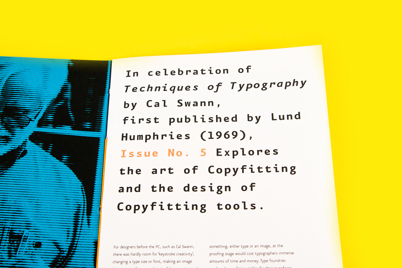 collectable editorial colour typewriter Zine  cyan orange Layout istd Booklet