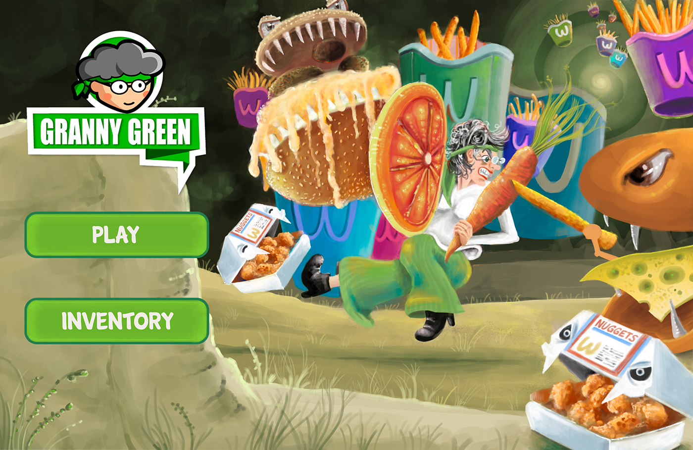 Health game design  concept art granny green