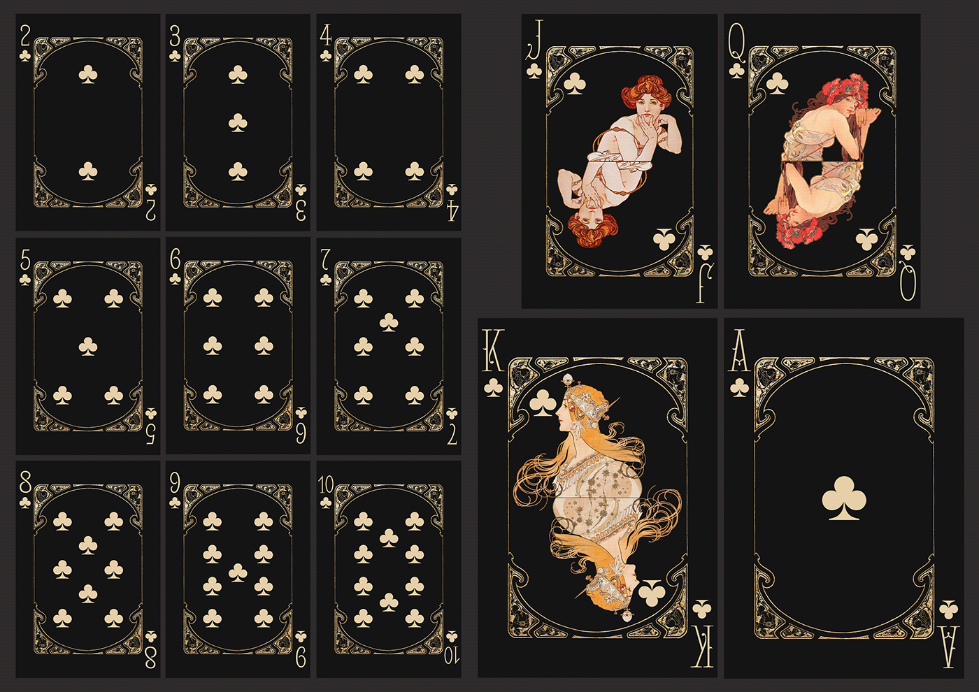 art nouveau Baralho cartas Mucha Playing Cards