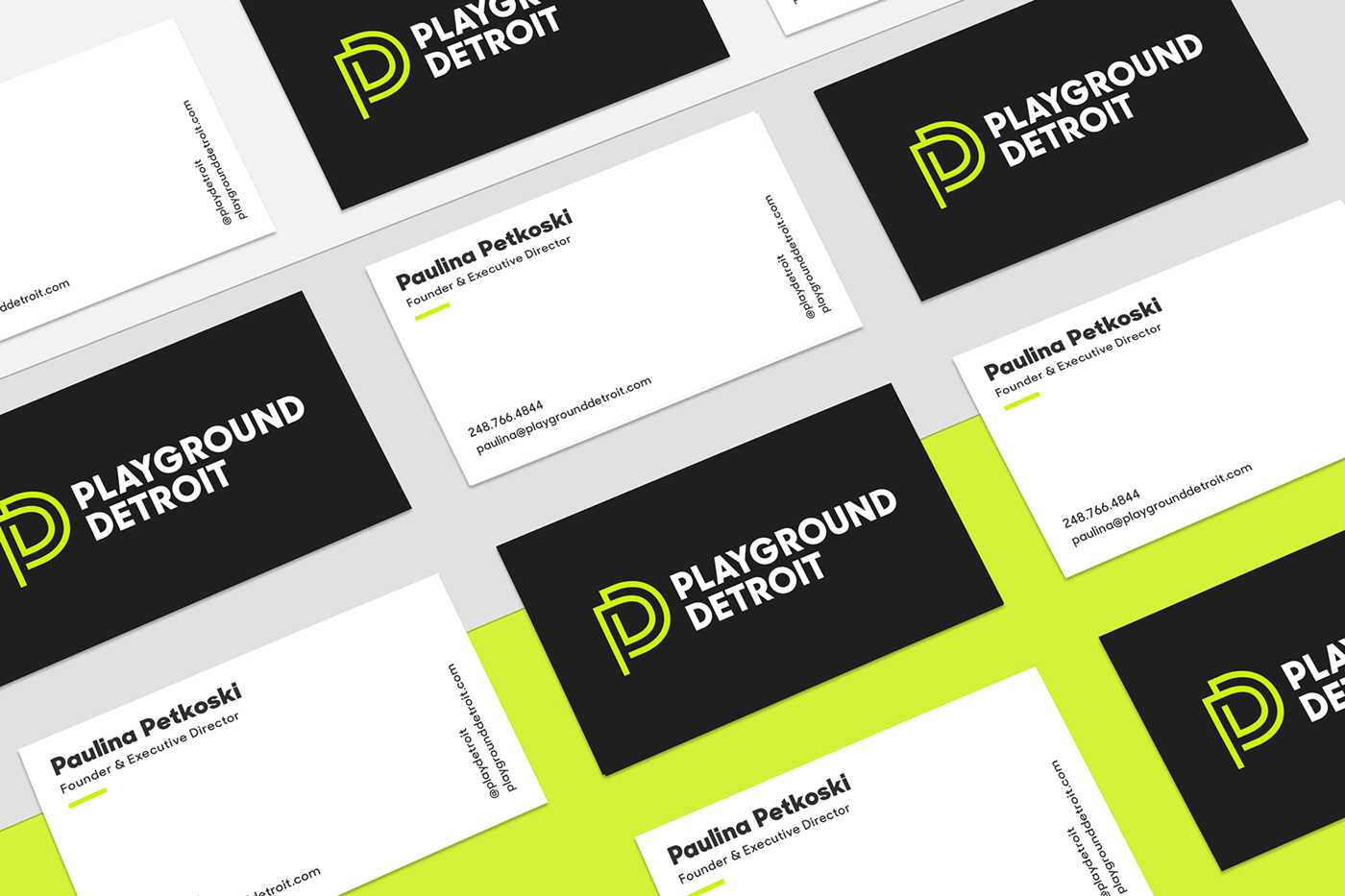 detroit playground detroit identity logo Website stationary art design Collective  Rebrand