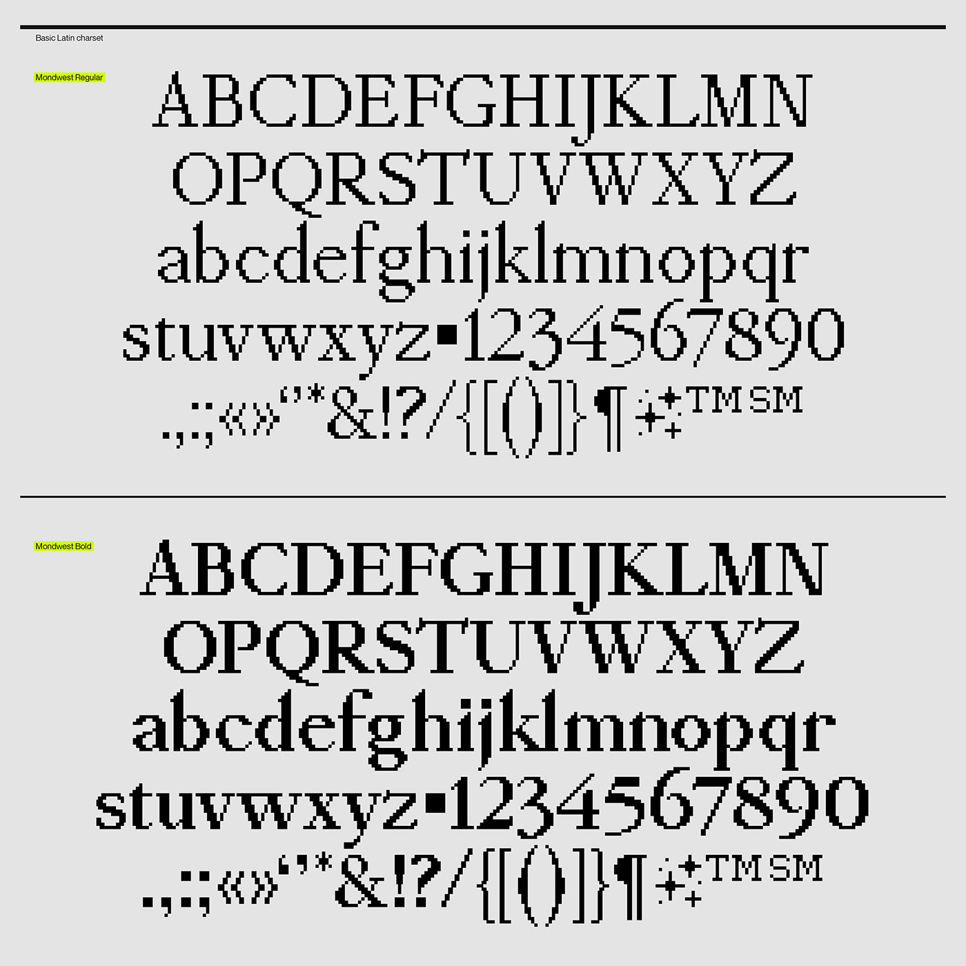 bitmap datalaze font freefont mondwest neuebit pangrampangram type Typeface typography  