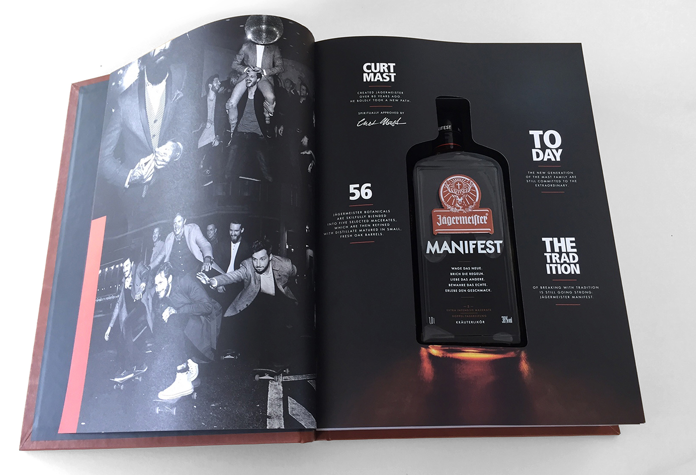 alcohol branding  Jaegermeister shot bottle Packshot dark Manifest greatness