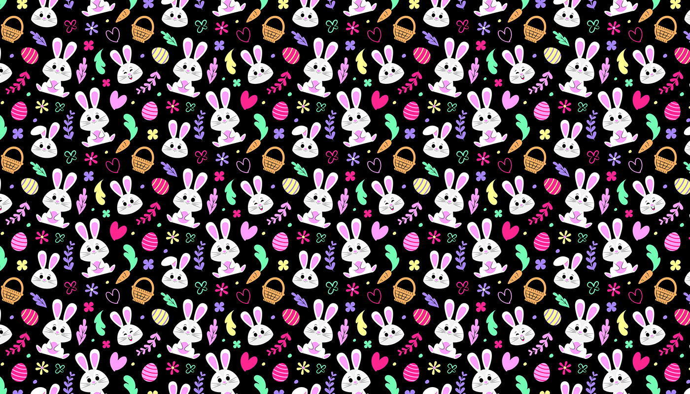 colorful Easter eastereggs easterpattern easterrabbit pascua pattern pattern design  rabbits