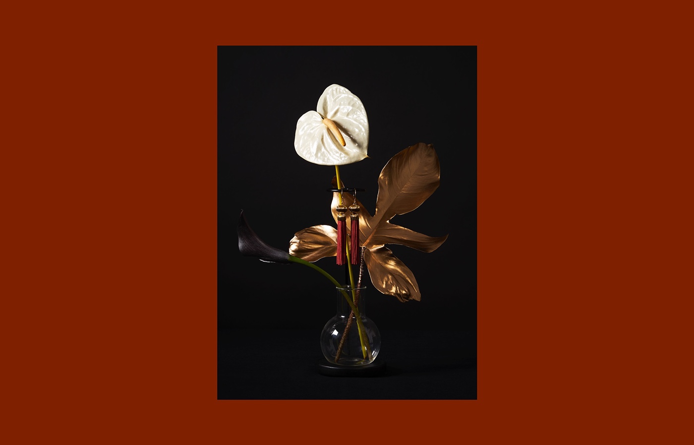 The Tasslery identity art direction  still life floral Flowers jewelry luxury logo props