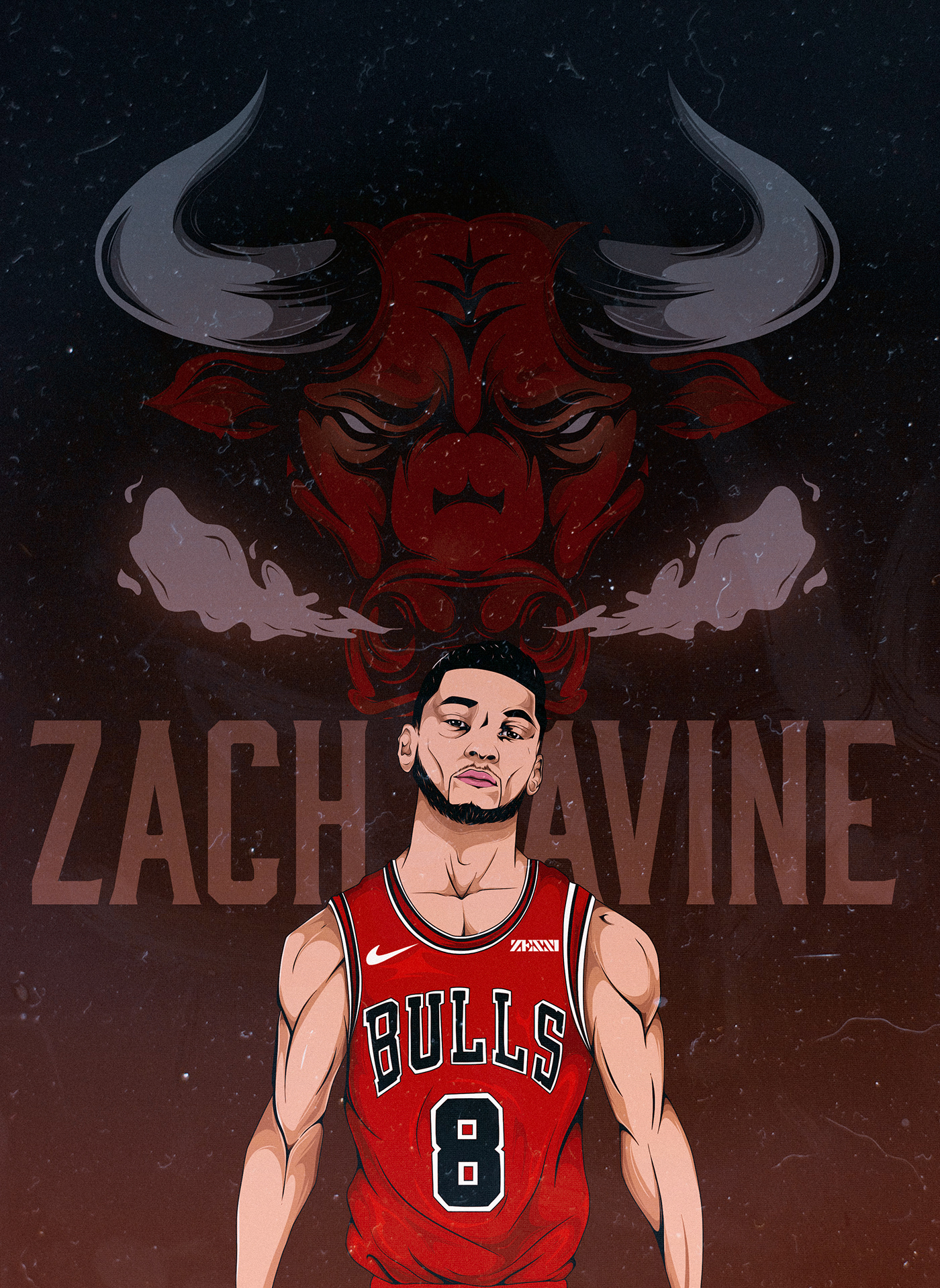 art basketball BizzleArt bulls chicago ILLUSTRATION  NBA sports vector ZachLavine