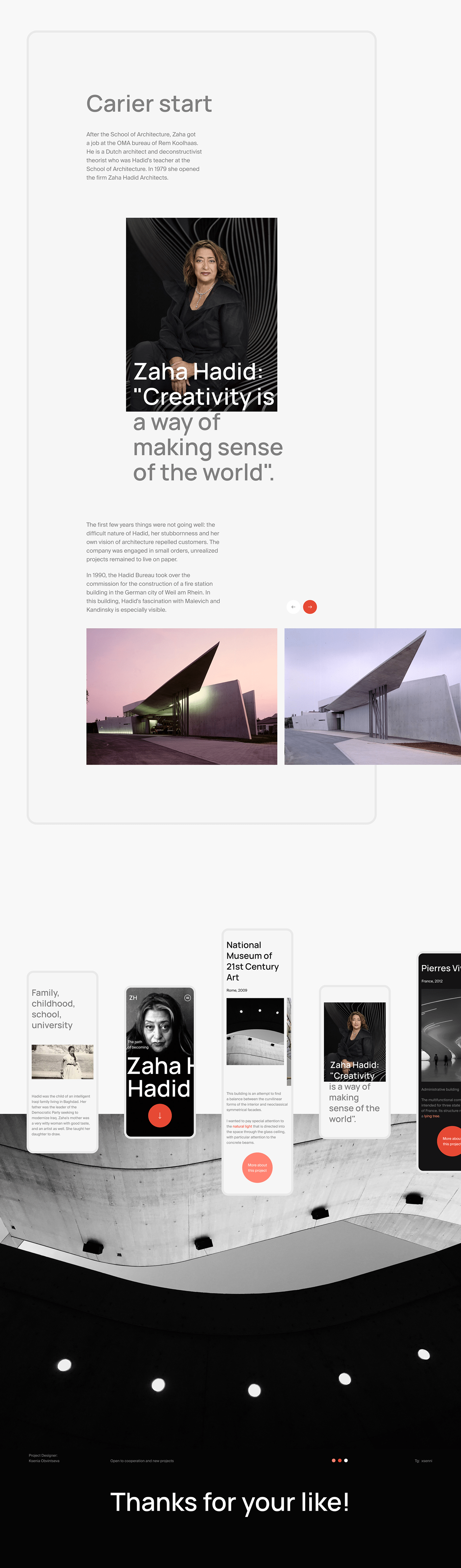 architect architecture concept concept design minimal portfolio UI UI/UX Web Design  ZAHA HADID