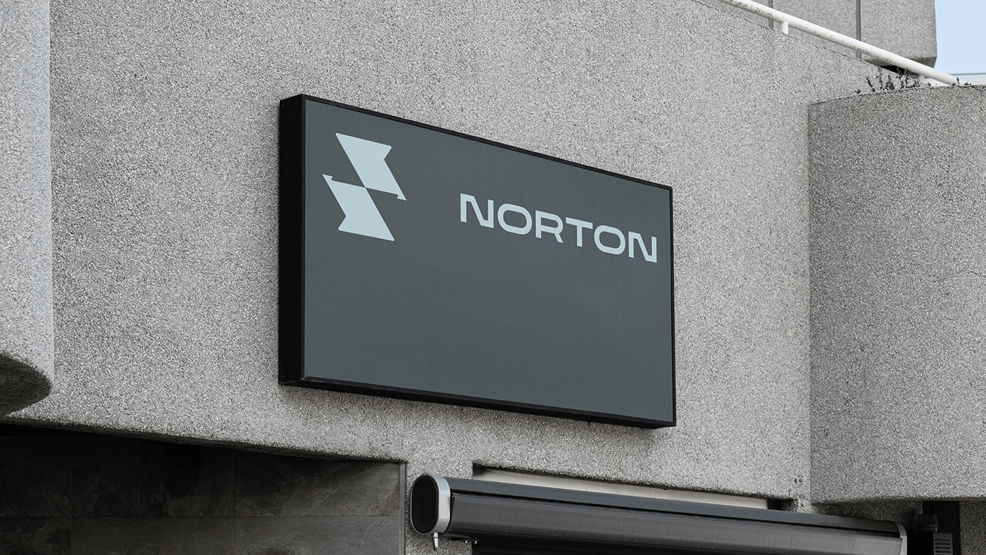 Вывеска магазина онлайн одежды из брендинга Norton