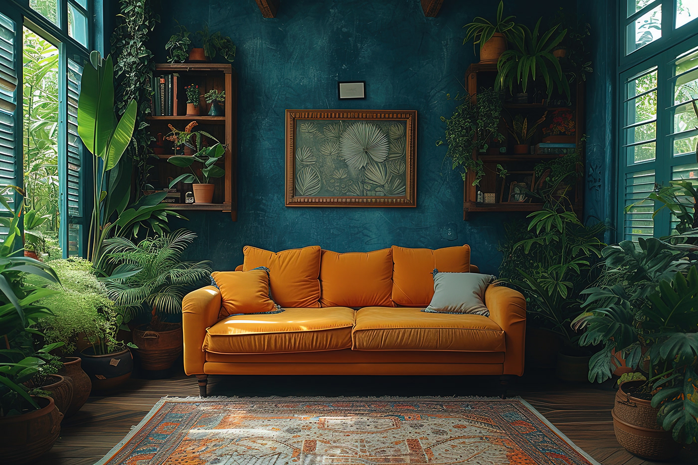 Interior design contemporary Style comfort home decor elegance plants living room furniture