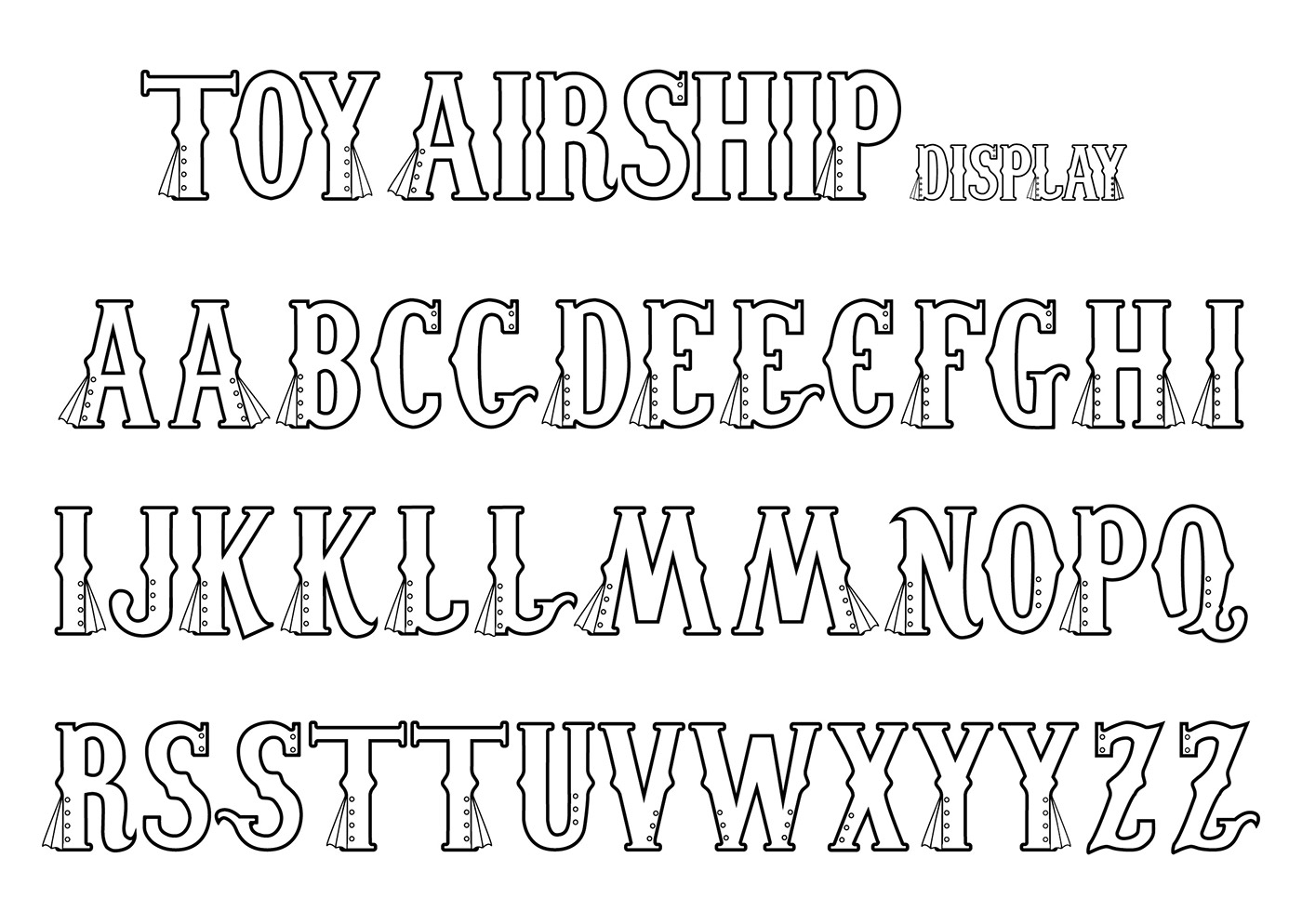 Adobe Portfolio type Typeface industrial Miniature STEAMPUNK font industry airship toy airship