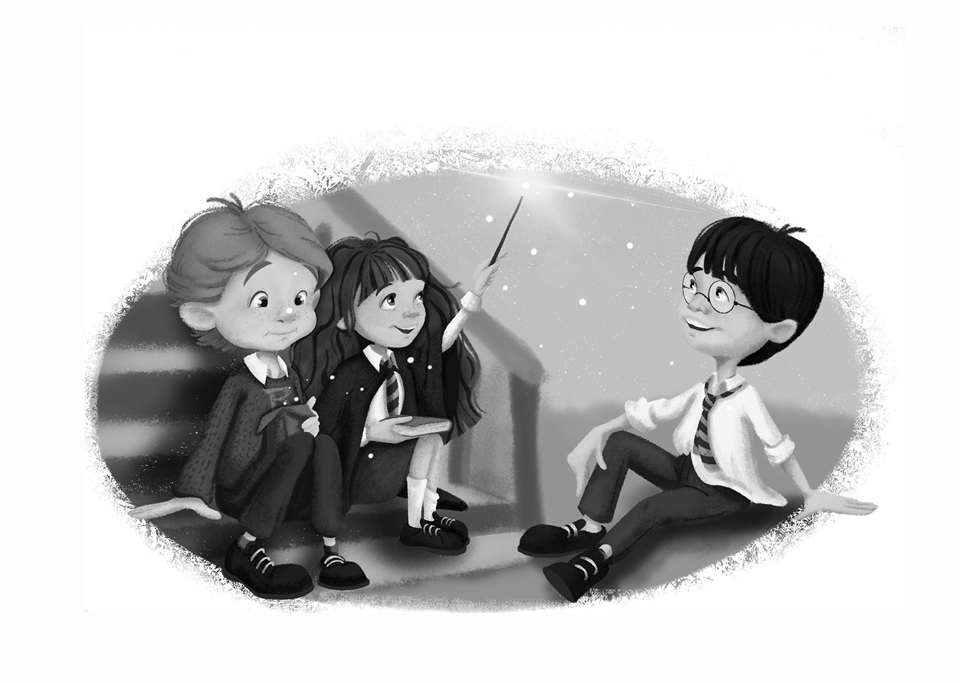 book illustration children harry potter hermione ILLUSTRATION  Magic   ron