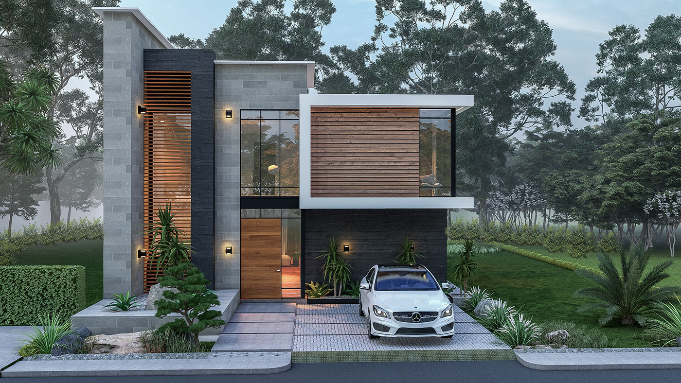 building exterior architecture modern visualization