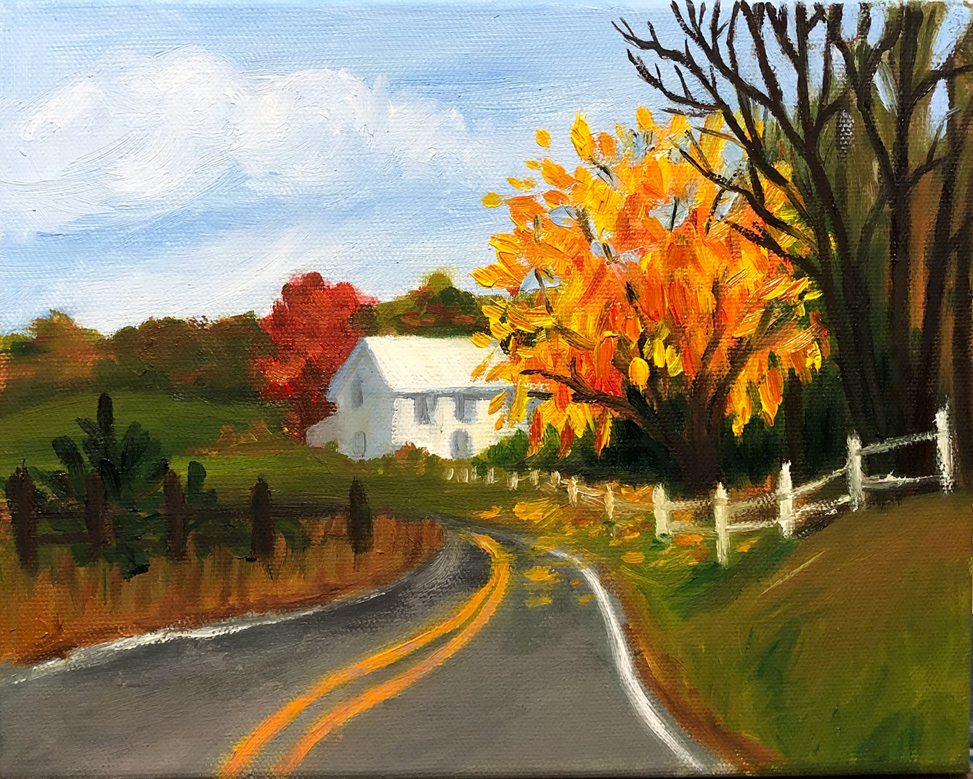 fall landscape oil painting  