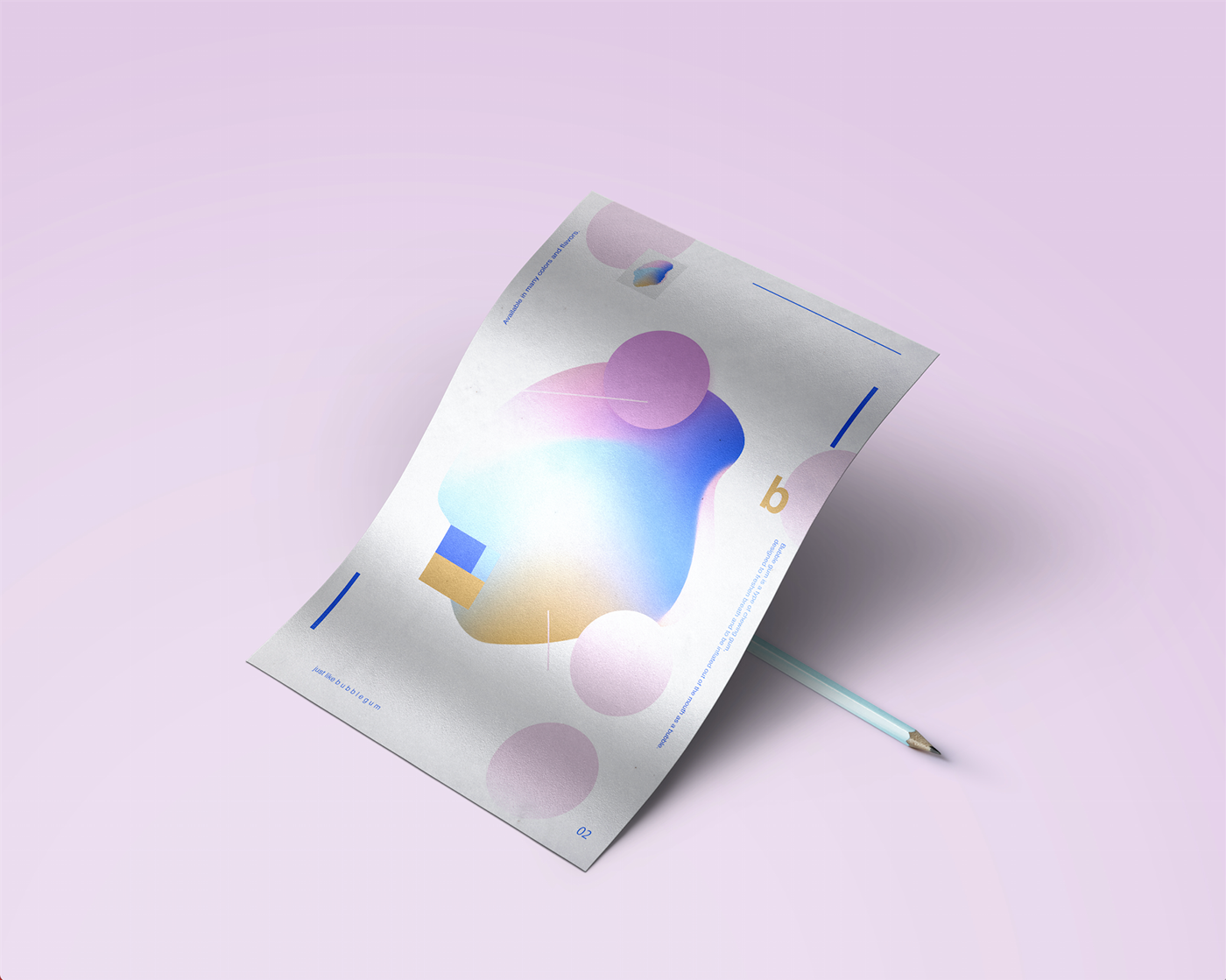bubblegum minimal color gradient posterdesign poster shape helvetica