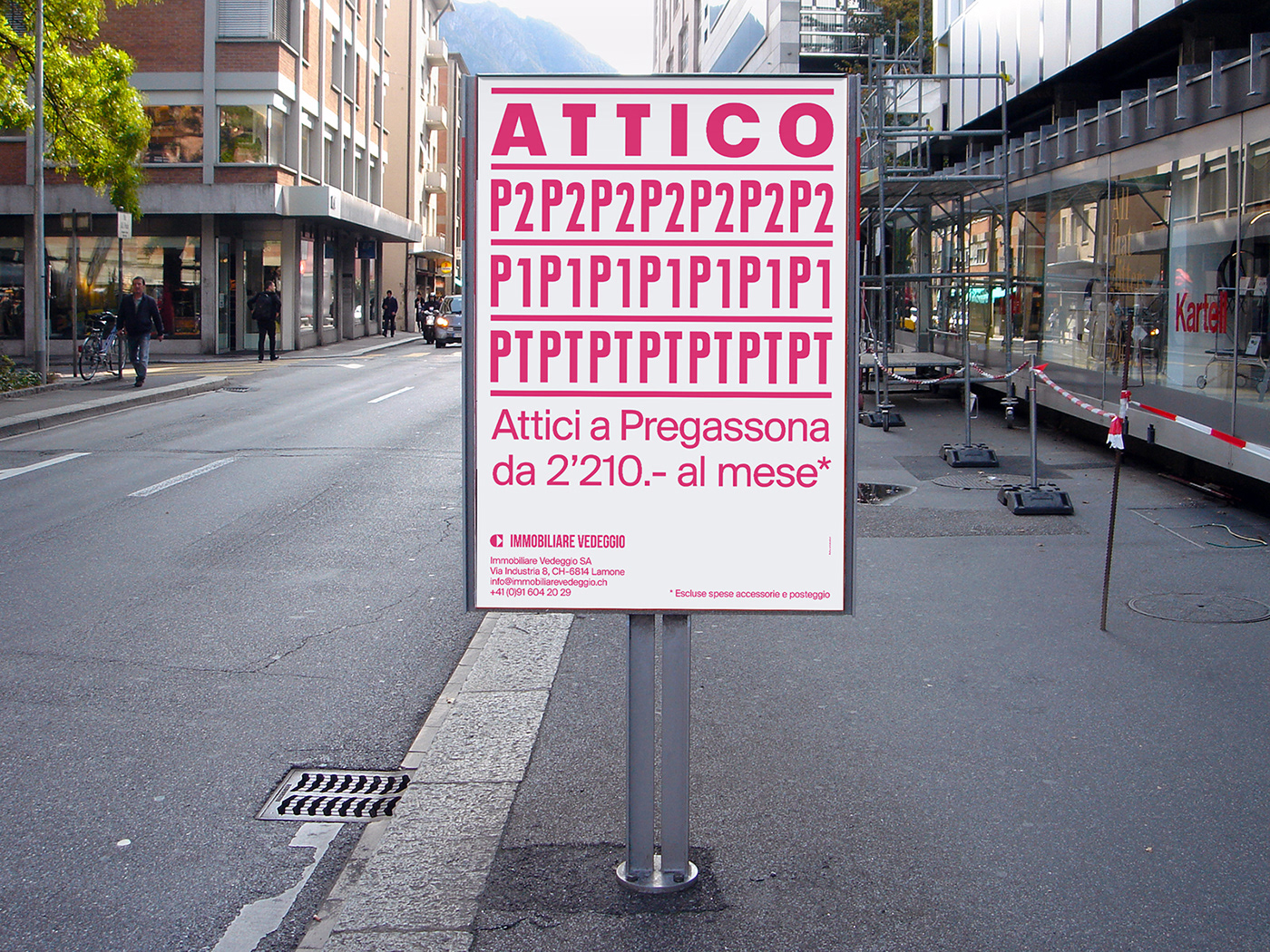 swiss lugano milano ticino Italy typography   plakat pink minimal photo