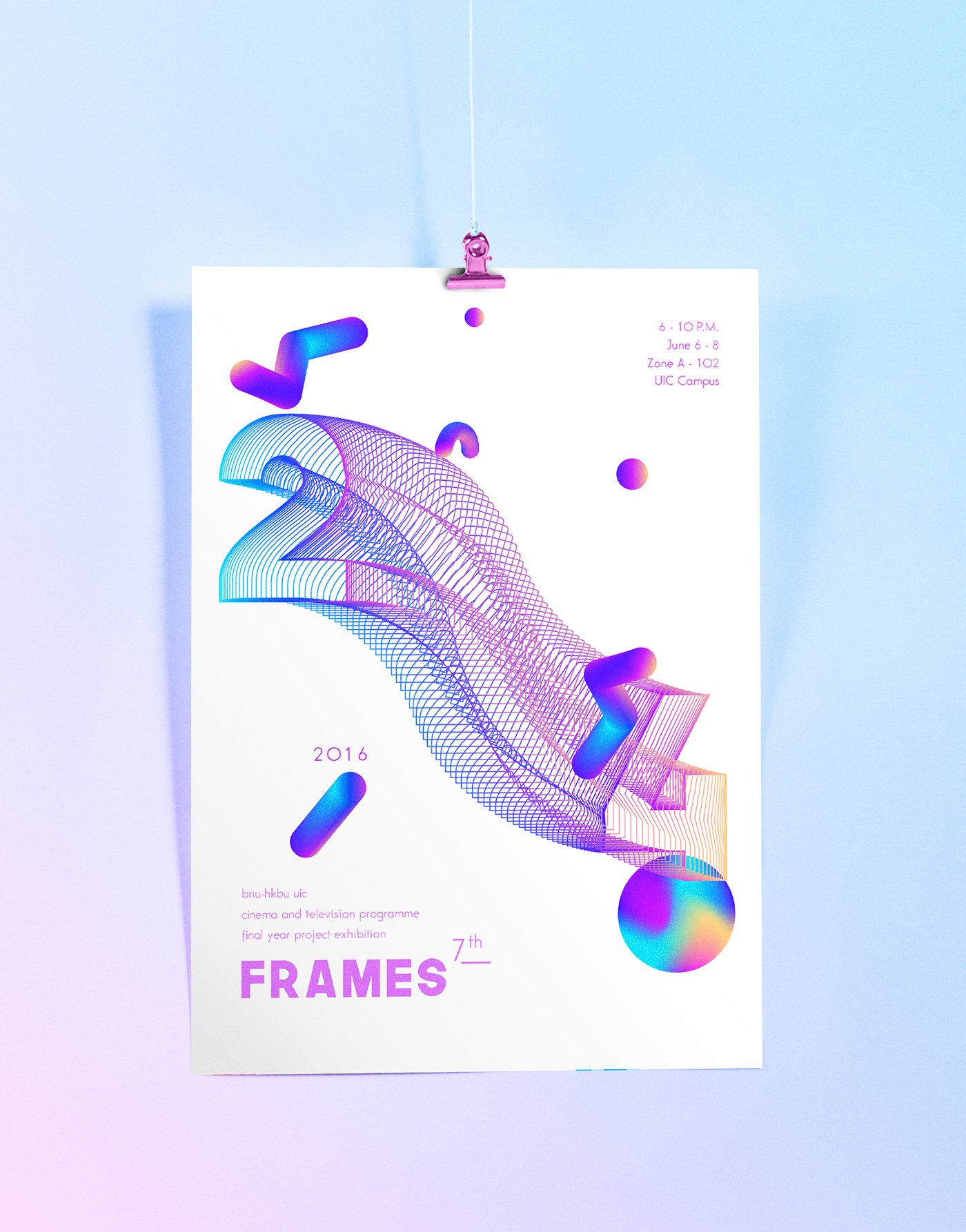 visual identity Exhibition  holographic gradient branding  geometry festival poster brochure cd
