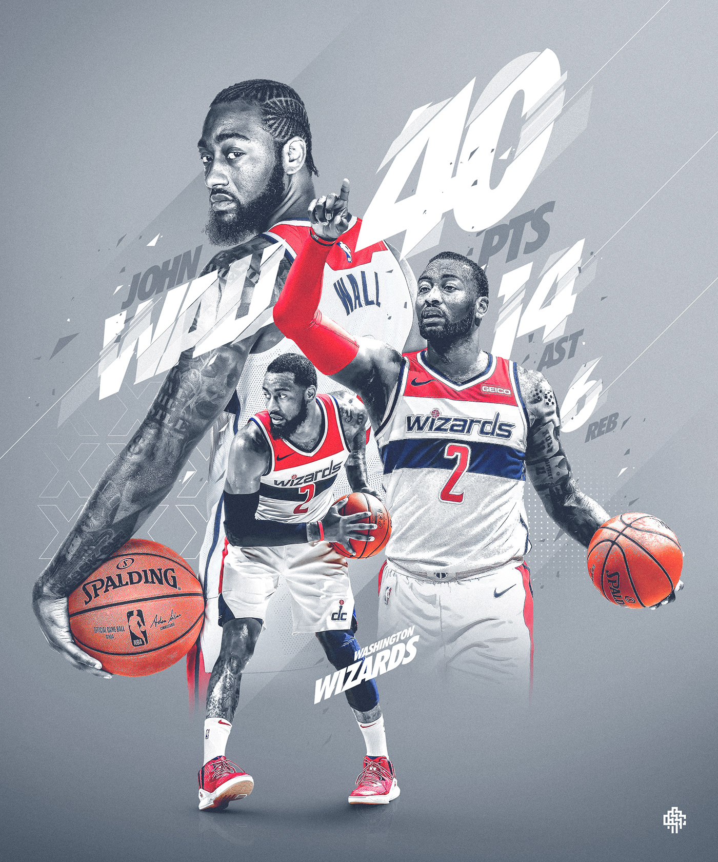 NBA art sports basketball Washington Wizards JOHN WALL adidas Nike hoops