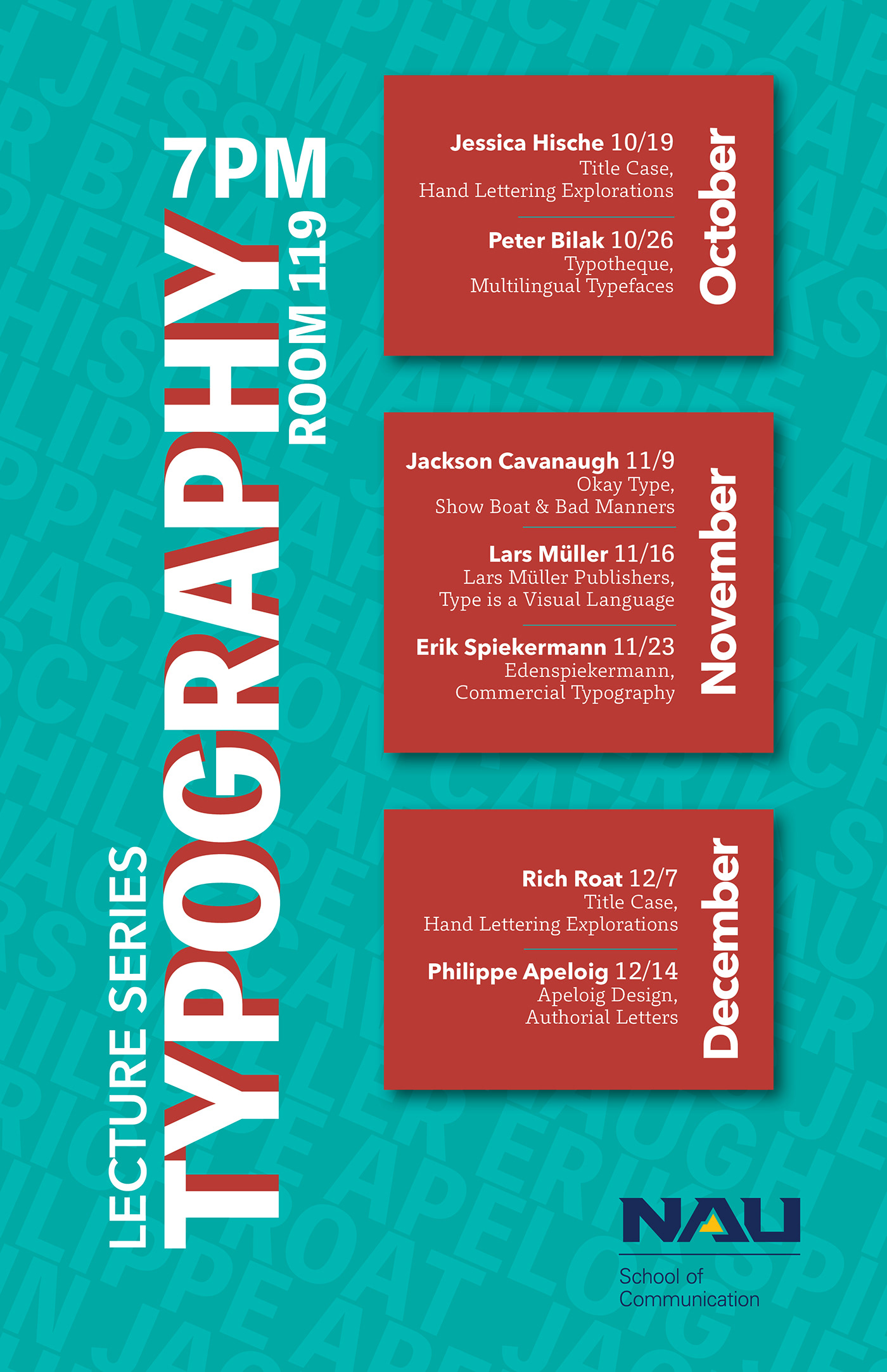 Lecture Series poster typography  