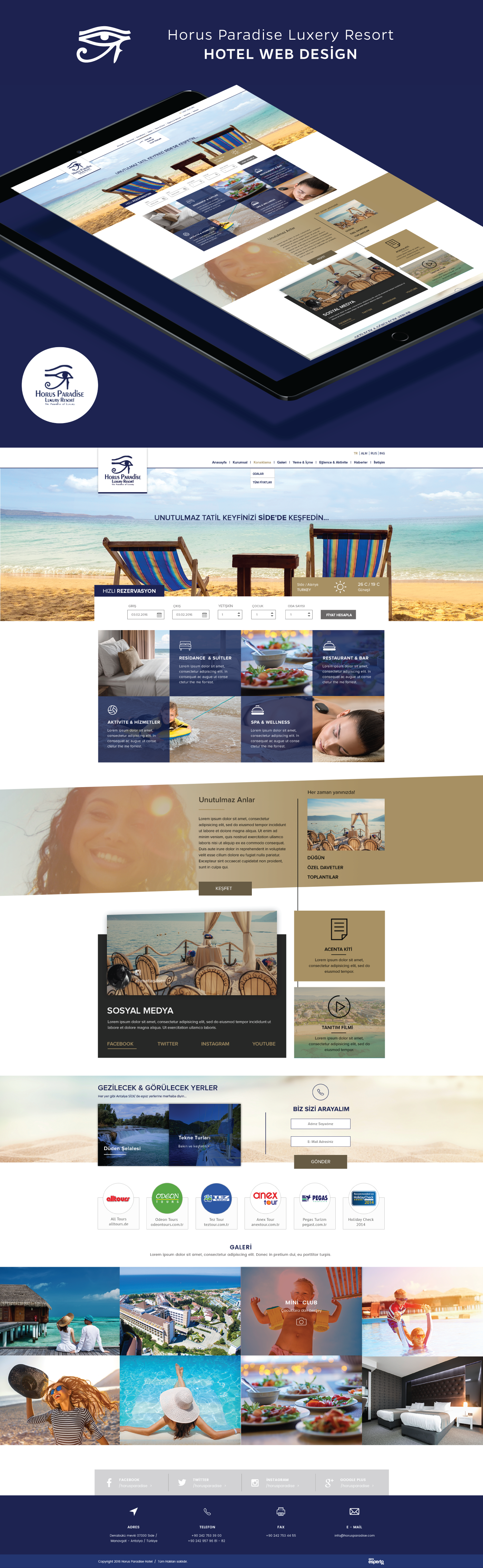 Horus Paradise Luxery Resort Web hotel flat ajans izmir esperto Website