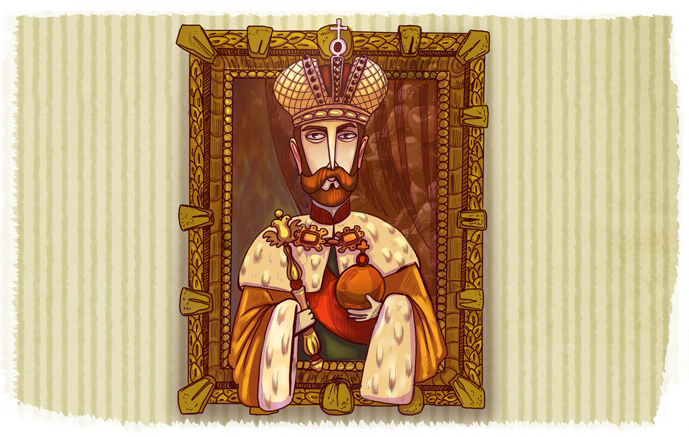 book cartoon Character children design kids monarchs Peter the Great russian tsar