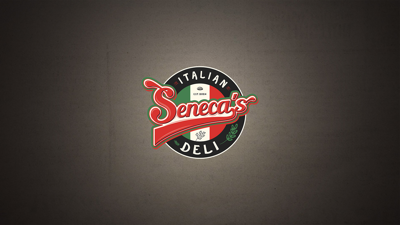 vintage colorful typography   wordmark italian Food  delicious Grocery logo branding 