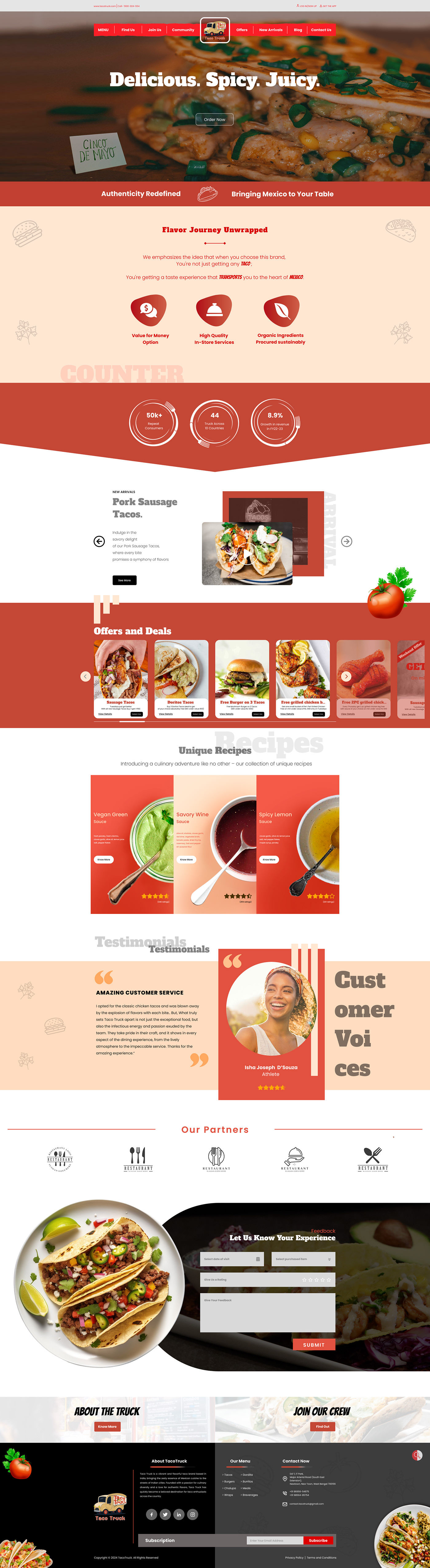 ILLUSTRATION  Web Design  Website Figma landing page Food  foodtruck design restaurant design Web