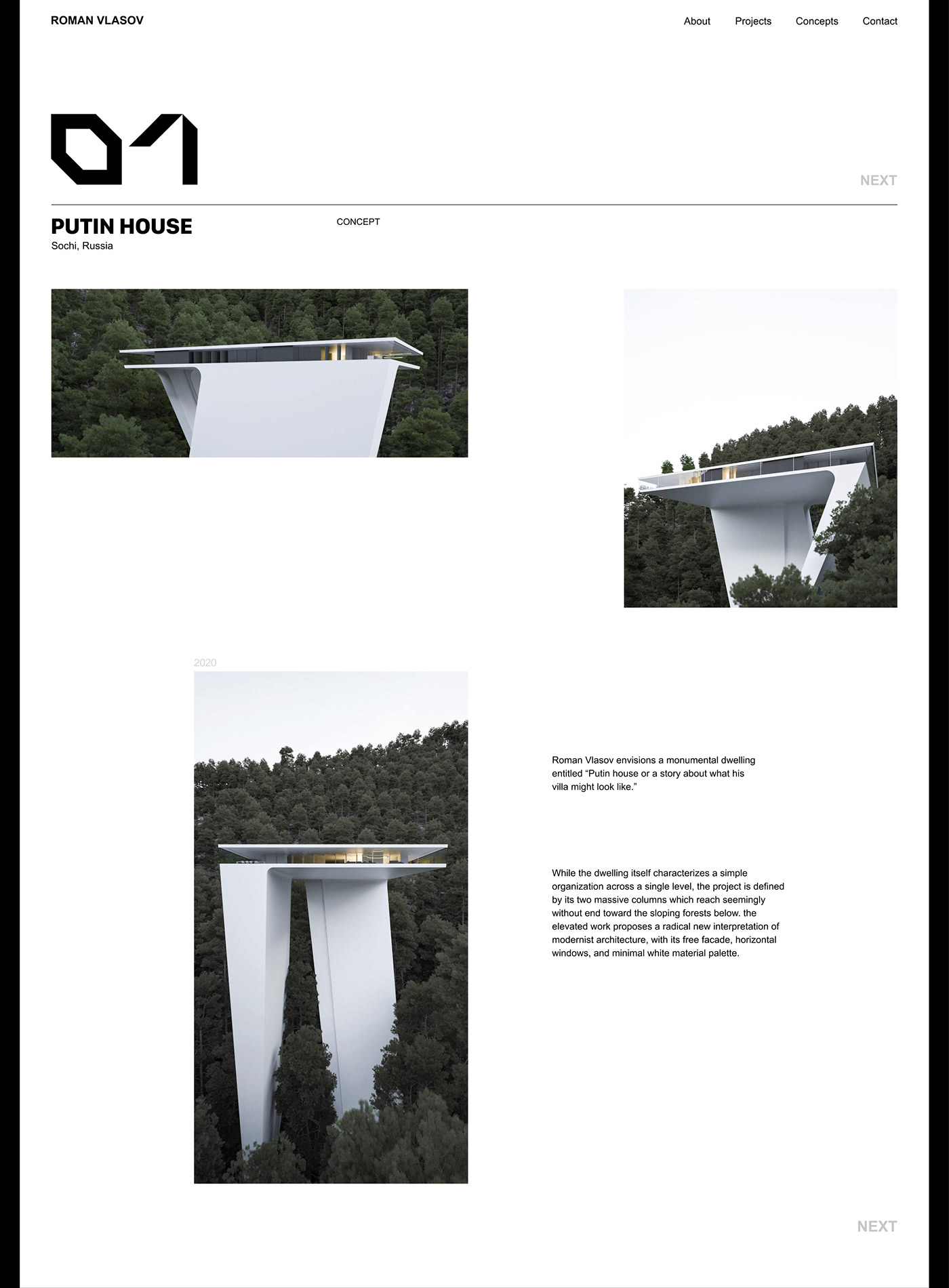 architect clean FUTURISM minimal Minimalism romanvlasov user experience user interface Website websitedesign