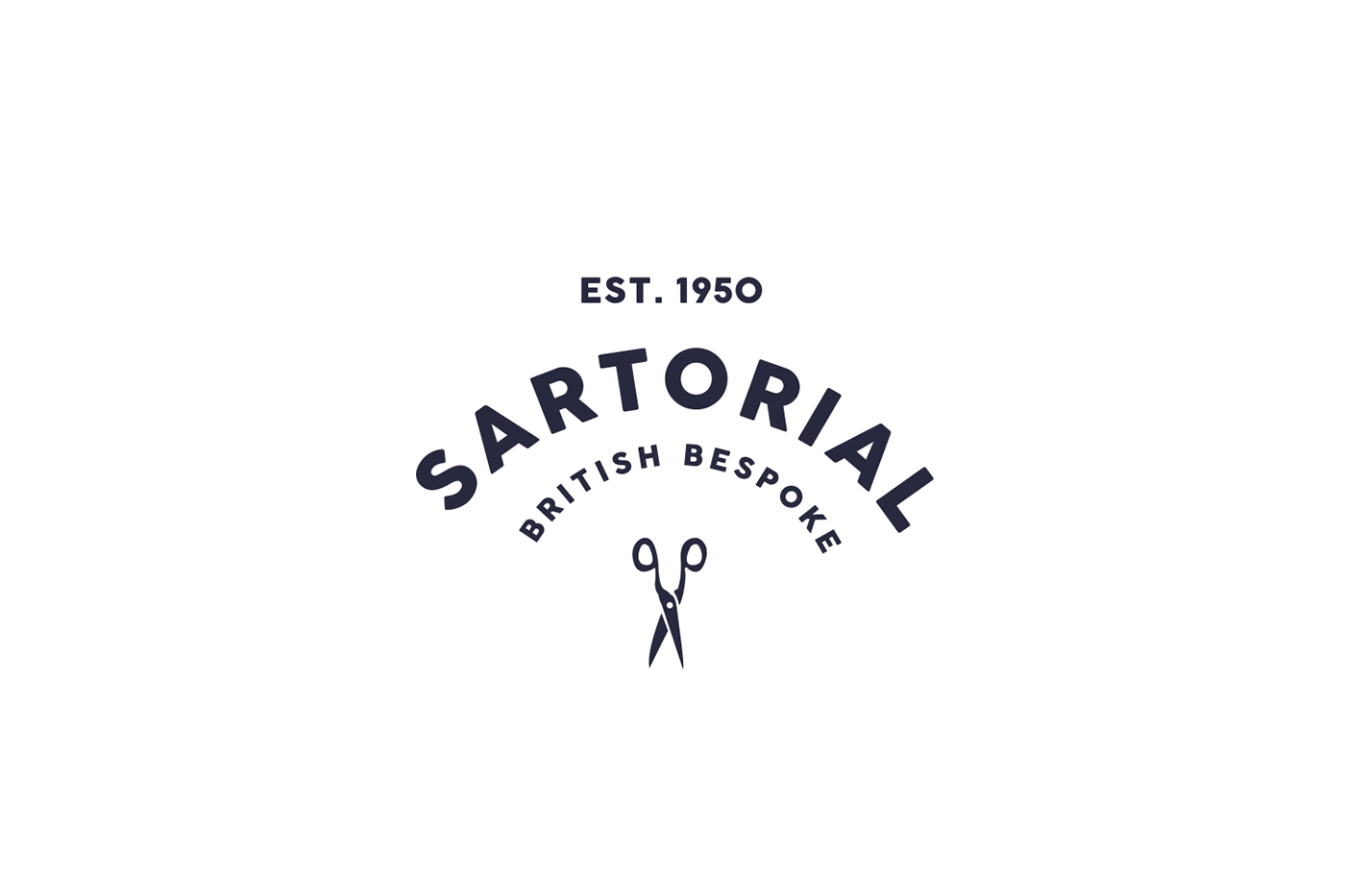 shield logo brand suit tailor british elegant simple stationary bespoke colors Sartorial logofolio design