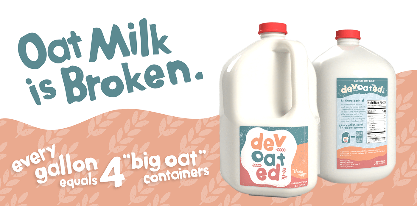 A banner ad digital design for Oat Milk Packaging