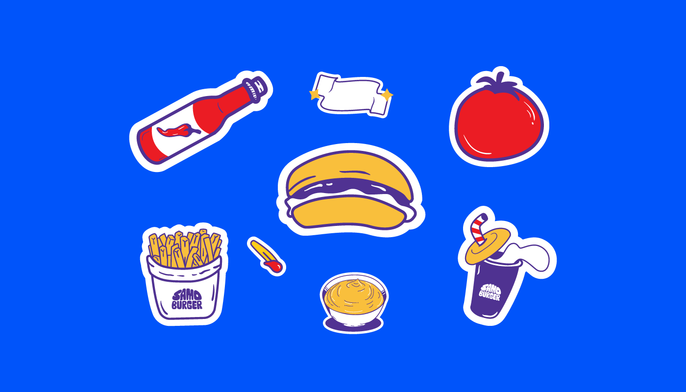 animation  burger humburger identity logo