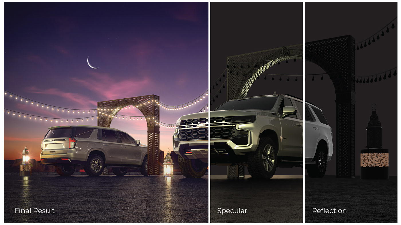 art direction  automotive   car CGI chevrolet dubai ICON Advertising ramadan tahoe UAE