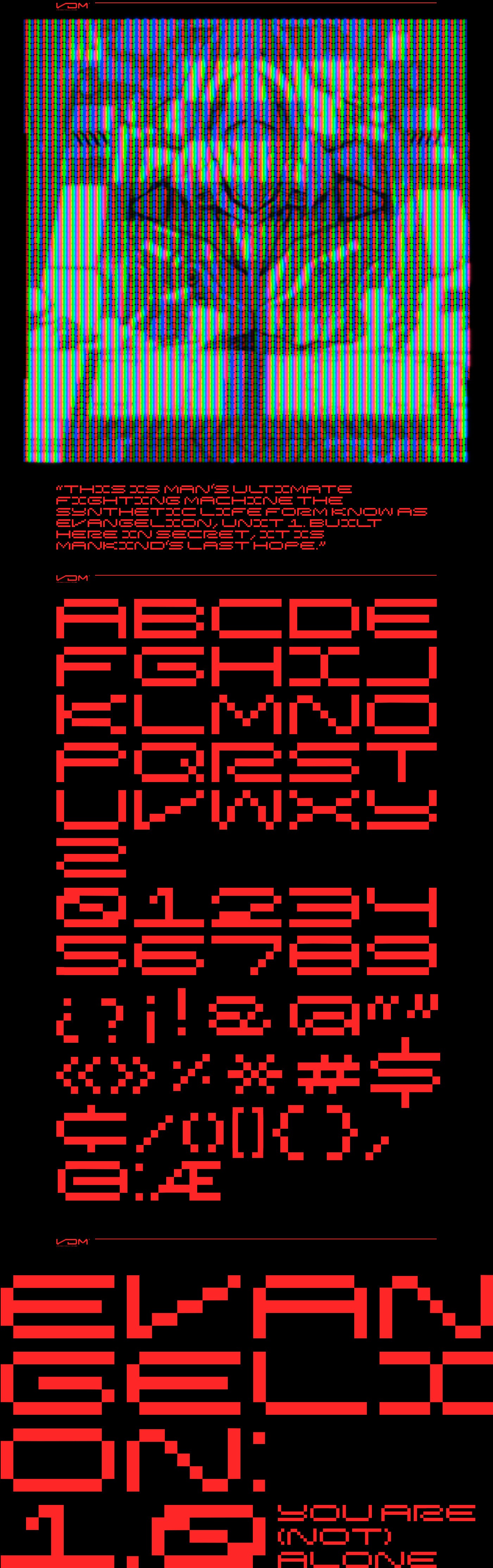 evangelion font graph Mono motion pixel RGB type Typeface