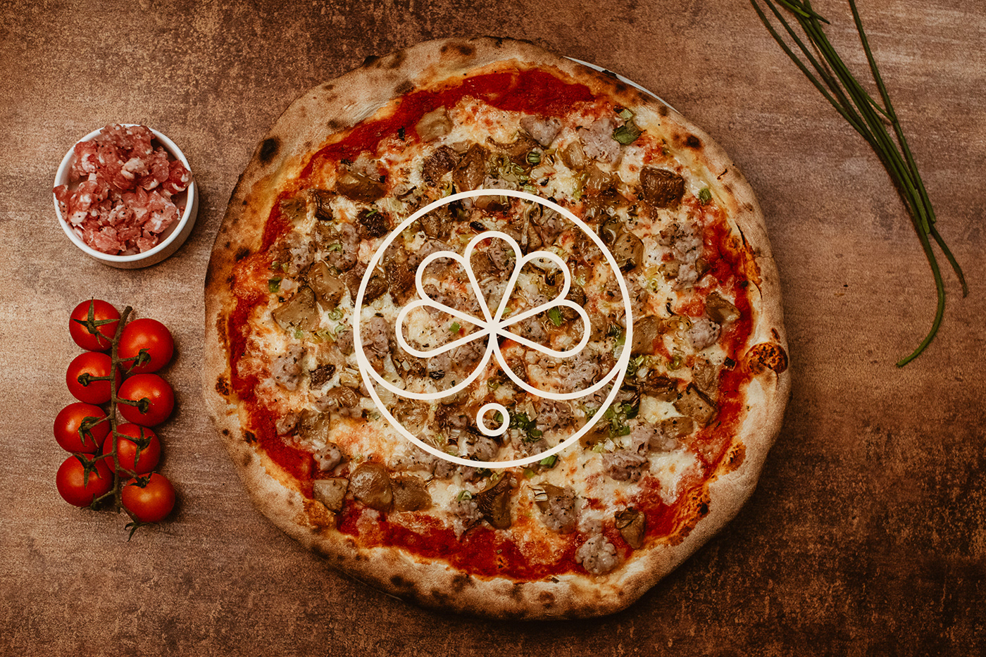 branding  restaurant Pizza hotel Icon brand identity visual identity belladonna Food 