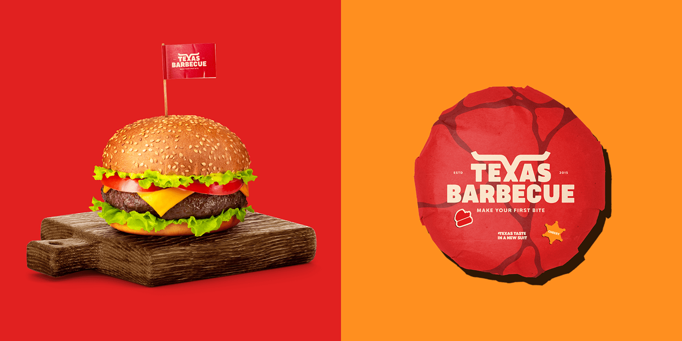 brand identity burger logo type steak wordmark logos Packaging Fast food