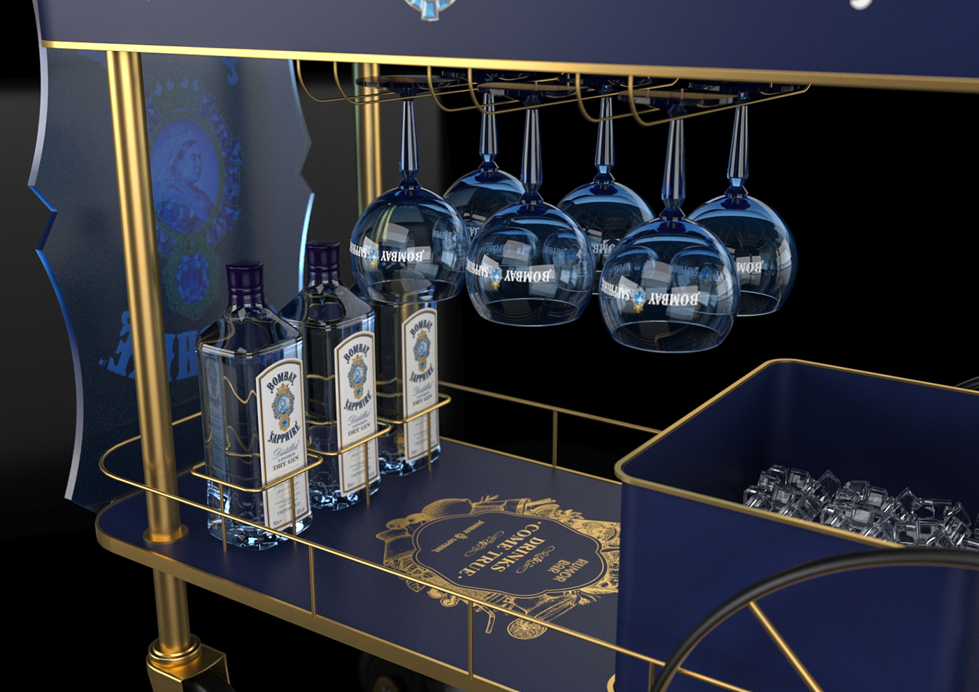 design Exhibition  posm pos pop Maximov Bombay Sapphire trolley gin Sapphire