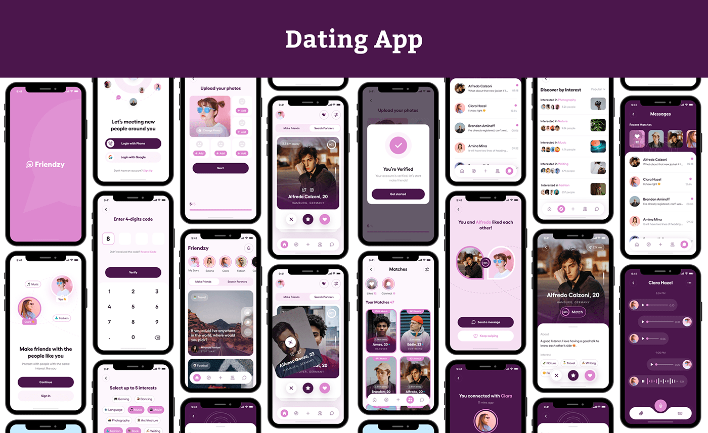 dating app UI/UX user interface Mobile app UX design ux design friendship Love