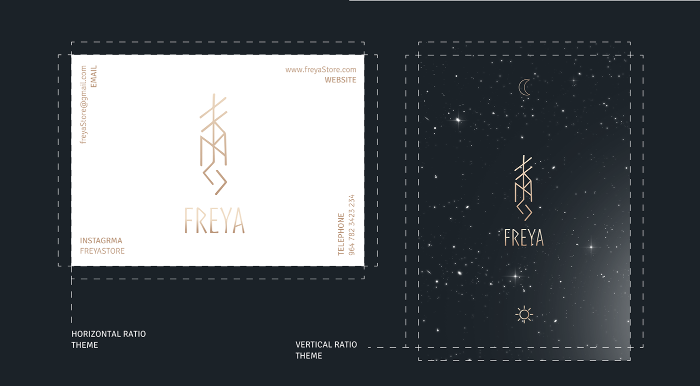 branding  mythology elegance luxury Packaging shipping freya visual identity Social media post