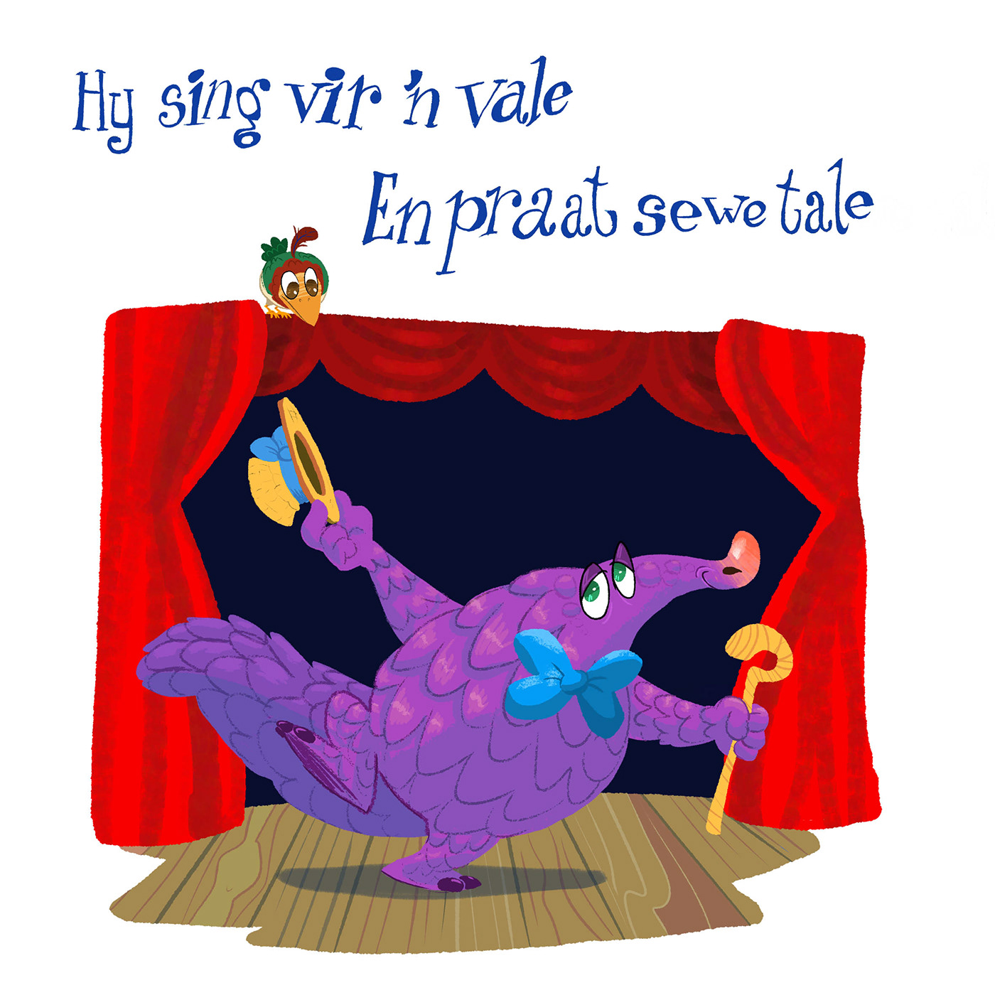 Afrikaans cartoon Character design  children's book HAND LETTERING ILLUSTRATION  lettering poem