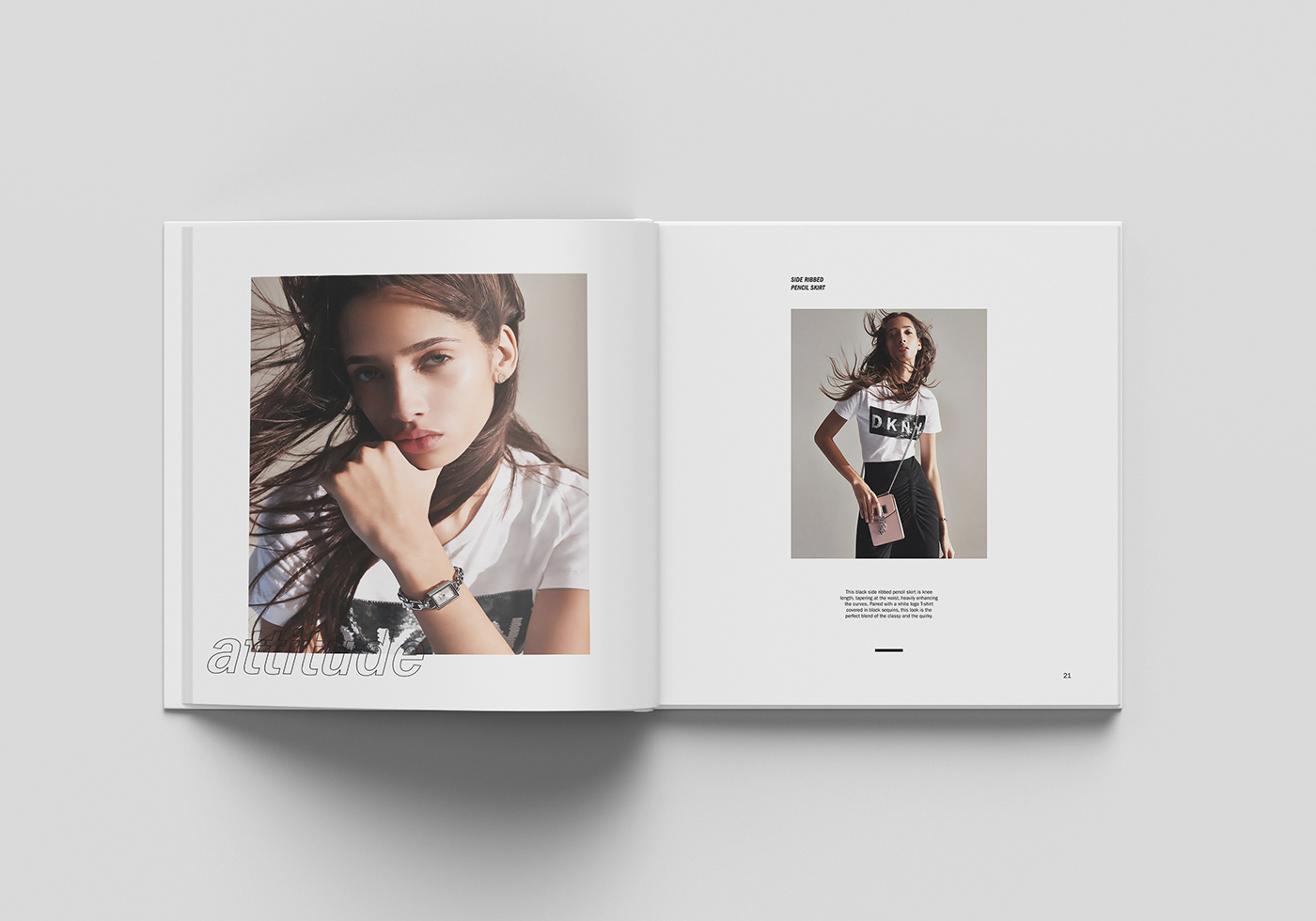 Lookbook Fashion  editorial design  products styling  Content Writing DKNY publication typography  