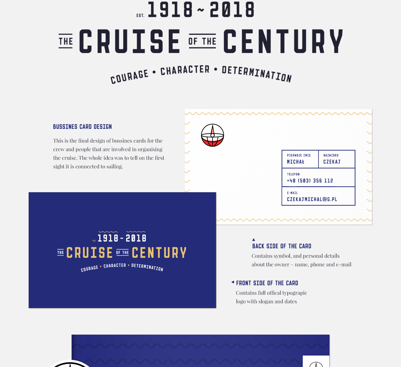 cruise sailing Rejs Stulecia Website branding 