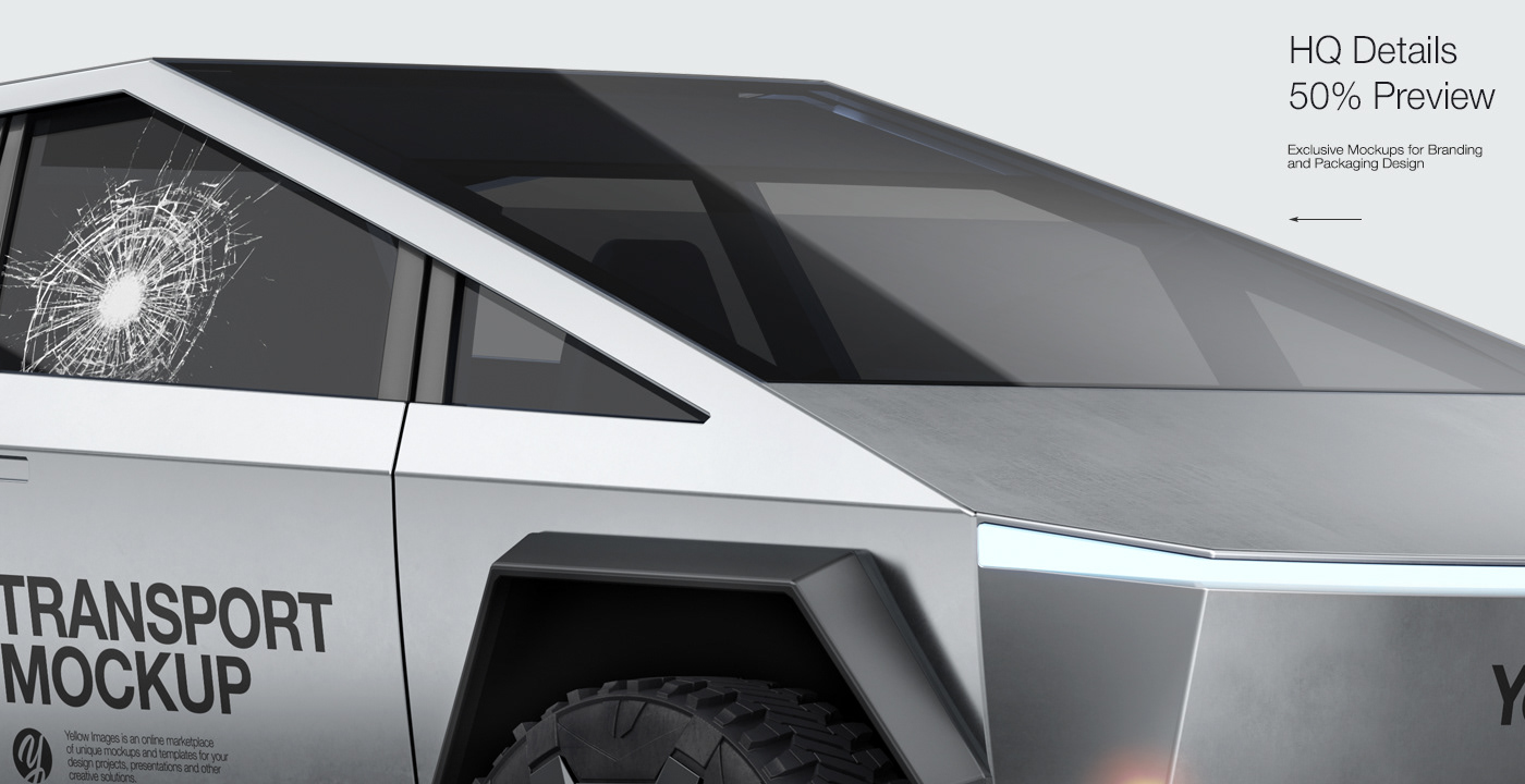 cybertruck design Electric Car electrocar  Elon Musk pickup truck psd tesla vahicle mockup