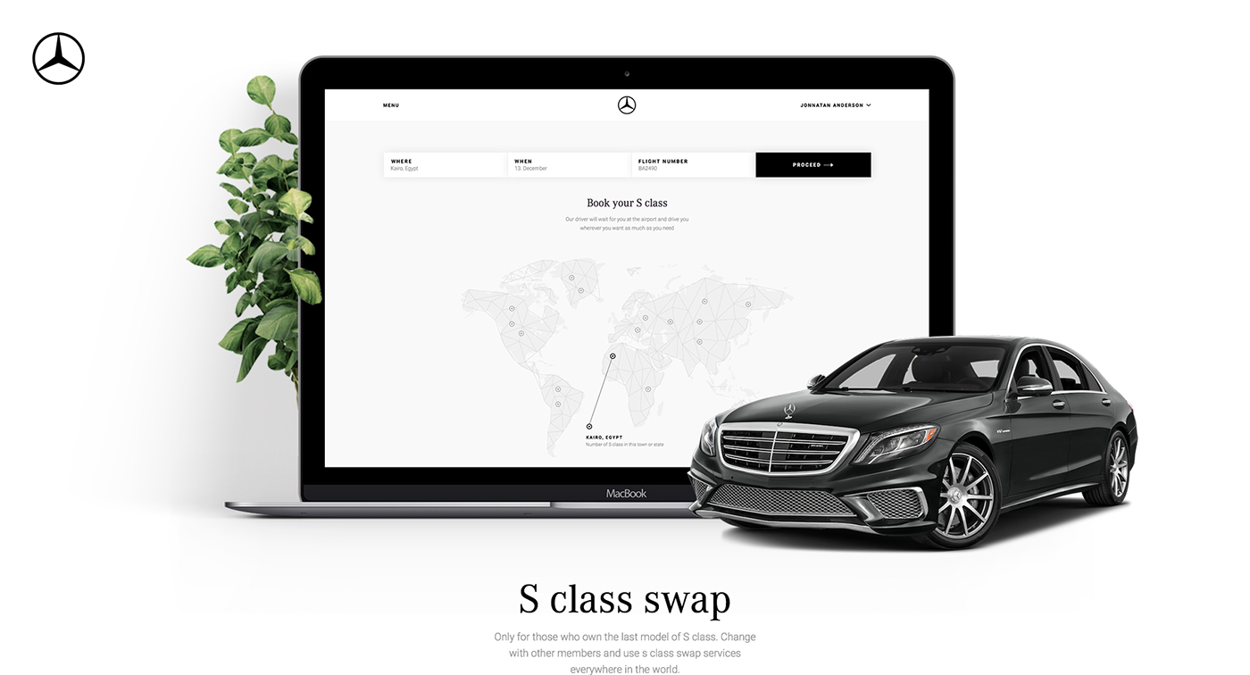 mercedes car Web Web Design  minimal Minimalism black and white UI ux flat