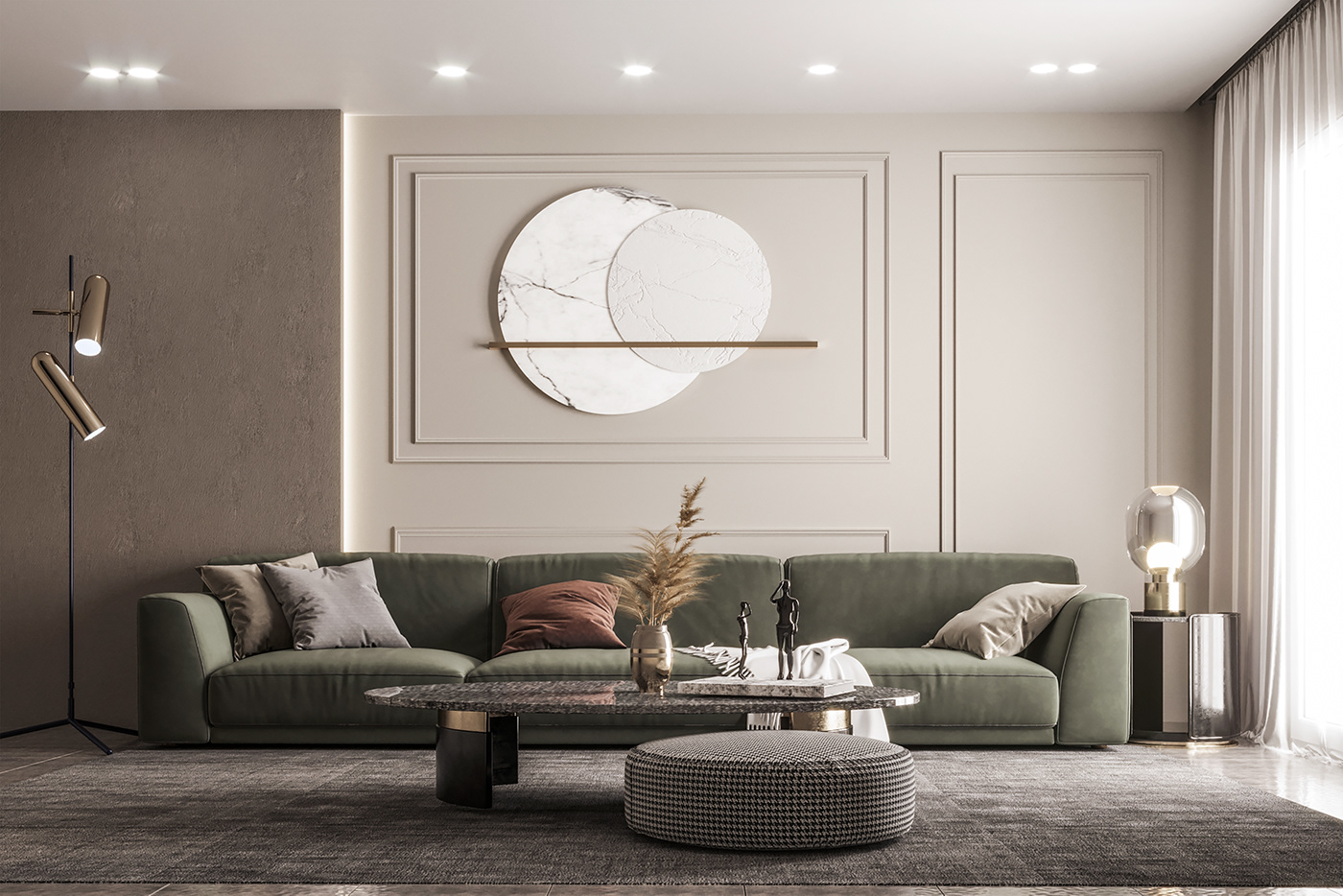 3ds max architecture archviz corona interior design  living room photoshop Render visualization sofa