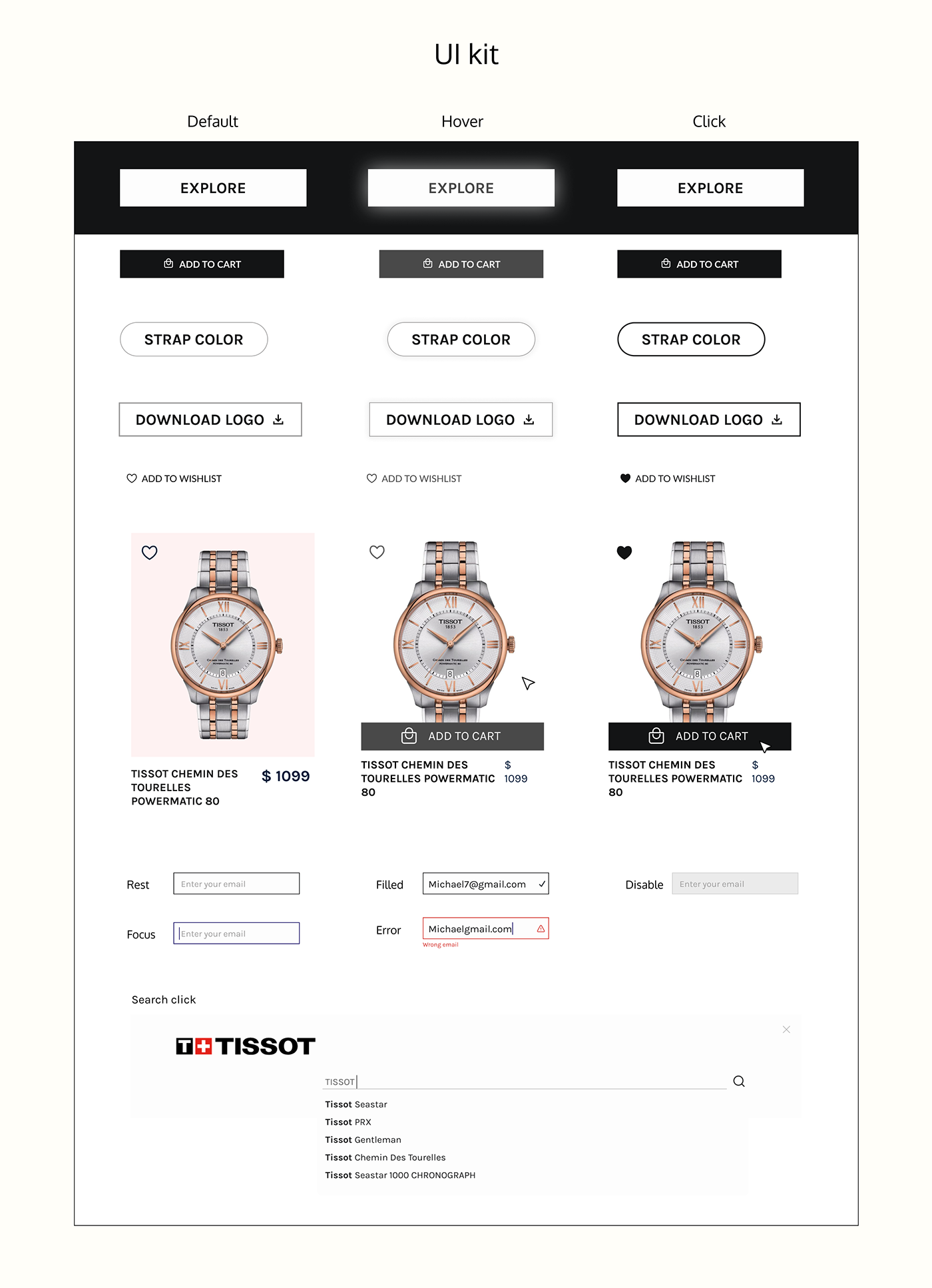 watch TISSOT UI/UX ui design Ecommerce Website Figma UX design ecommerce website online store