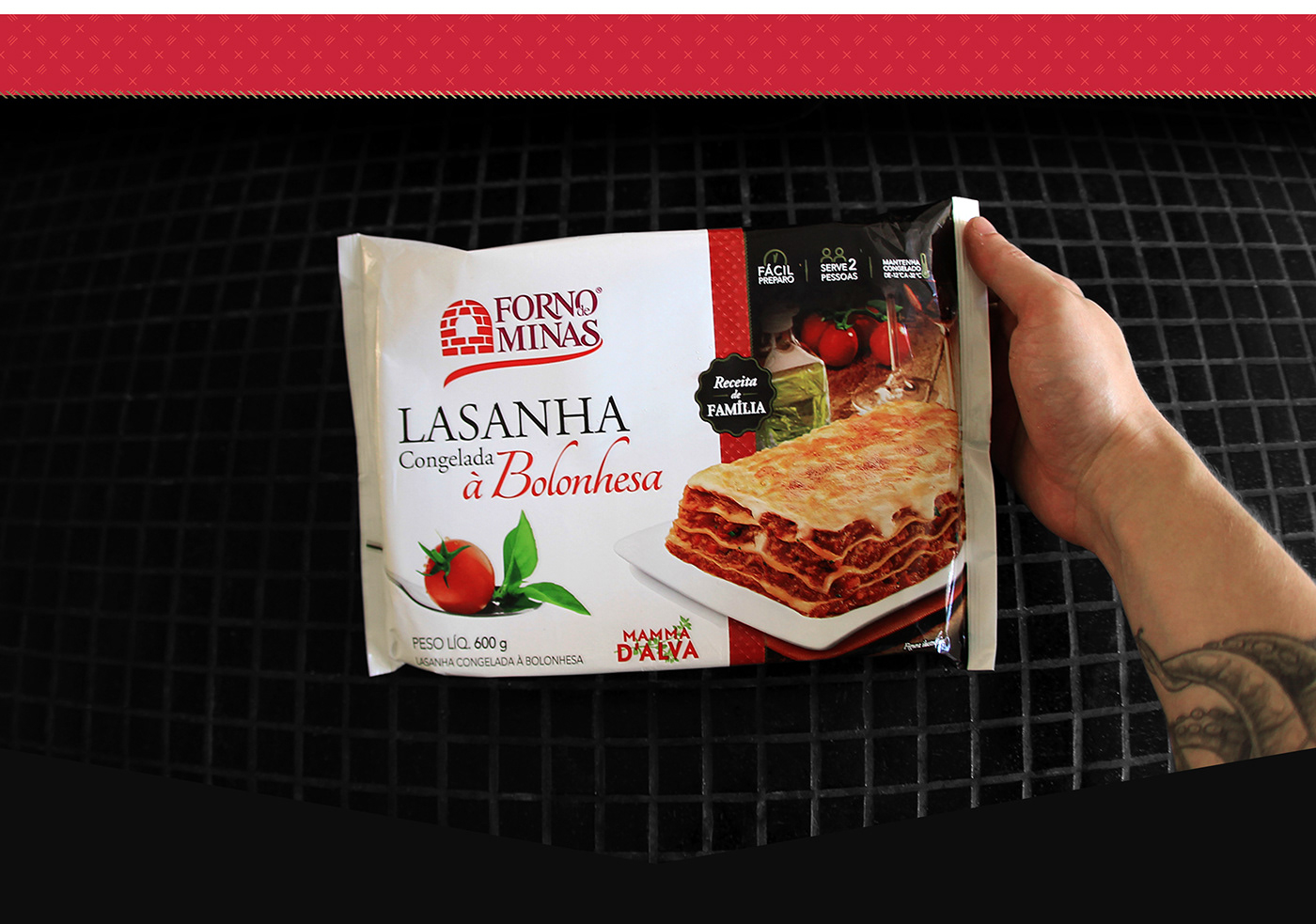 Packaging graphic lasanha Lasagne FORNO DE MINAS embalagem food design bolonhesa