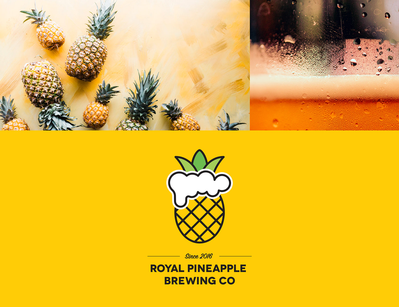 art direction  beer Brand Design branding  clean HAWAII logo packaking Pineapple royal pineapple